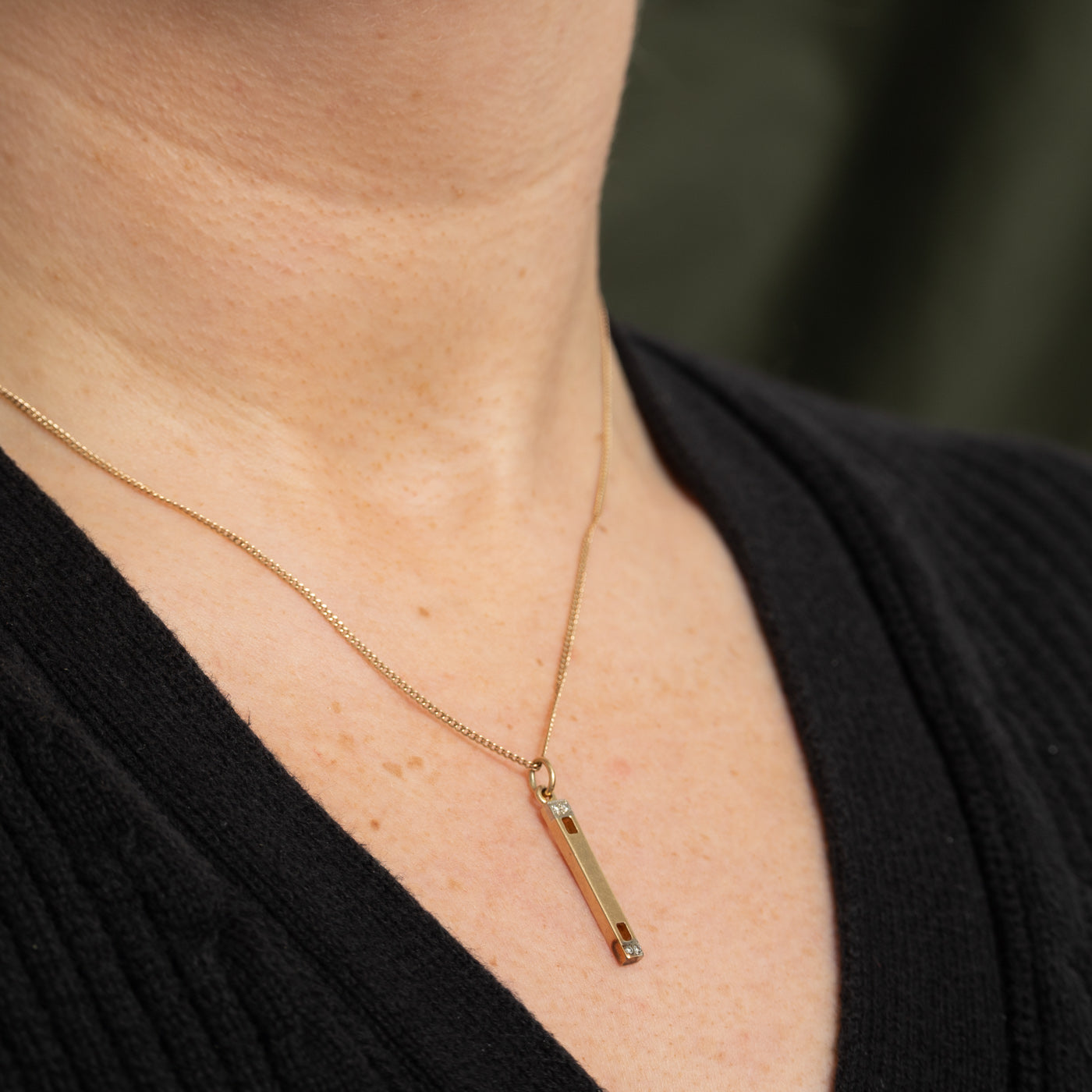 10K Diamond Bar Charm