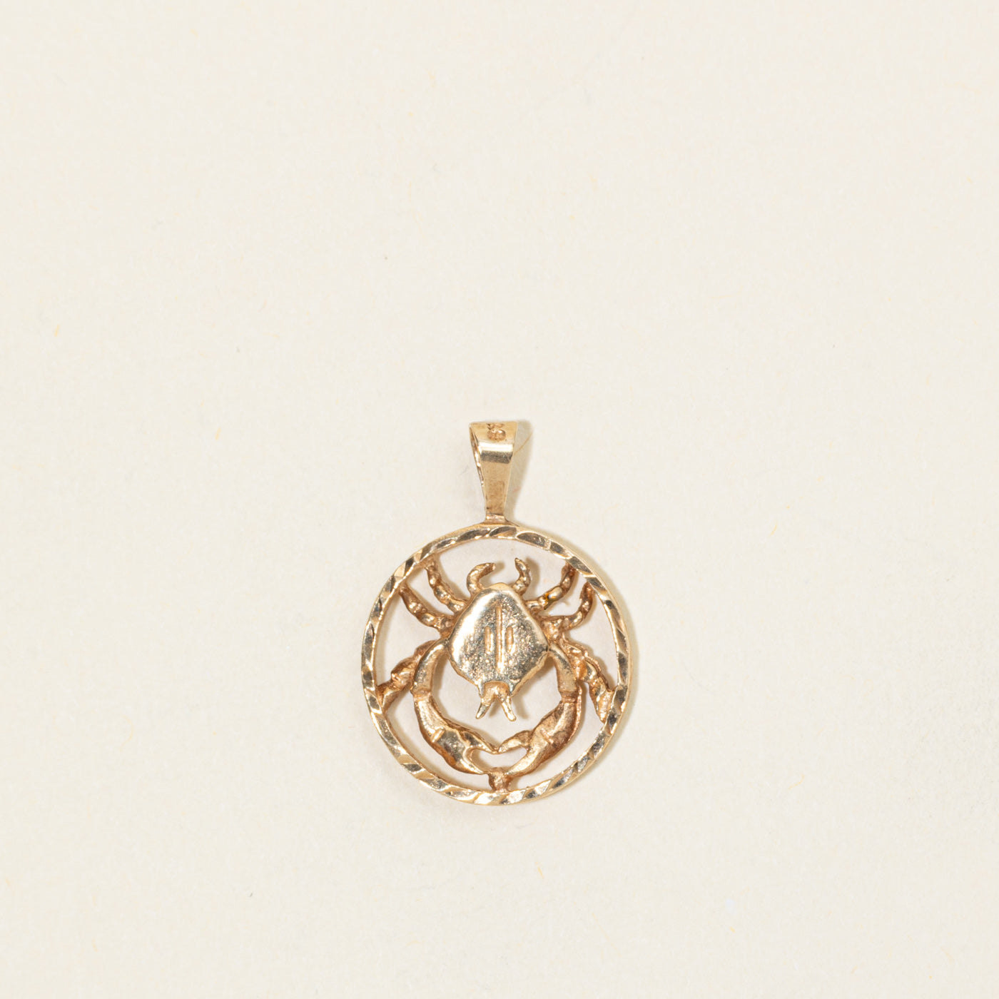 10k Yellow Gold Cancer Zodiac Pendant