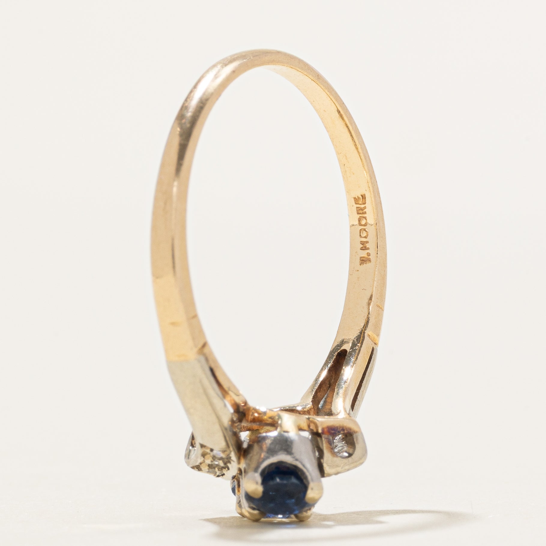 Three Stone Sapphire & Diamond Bypass Ring | 0.64ctw, 0.28ctw | SZ 8