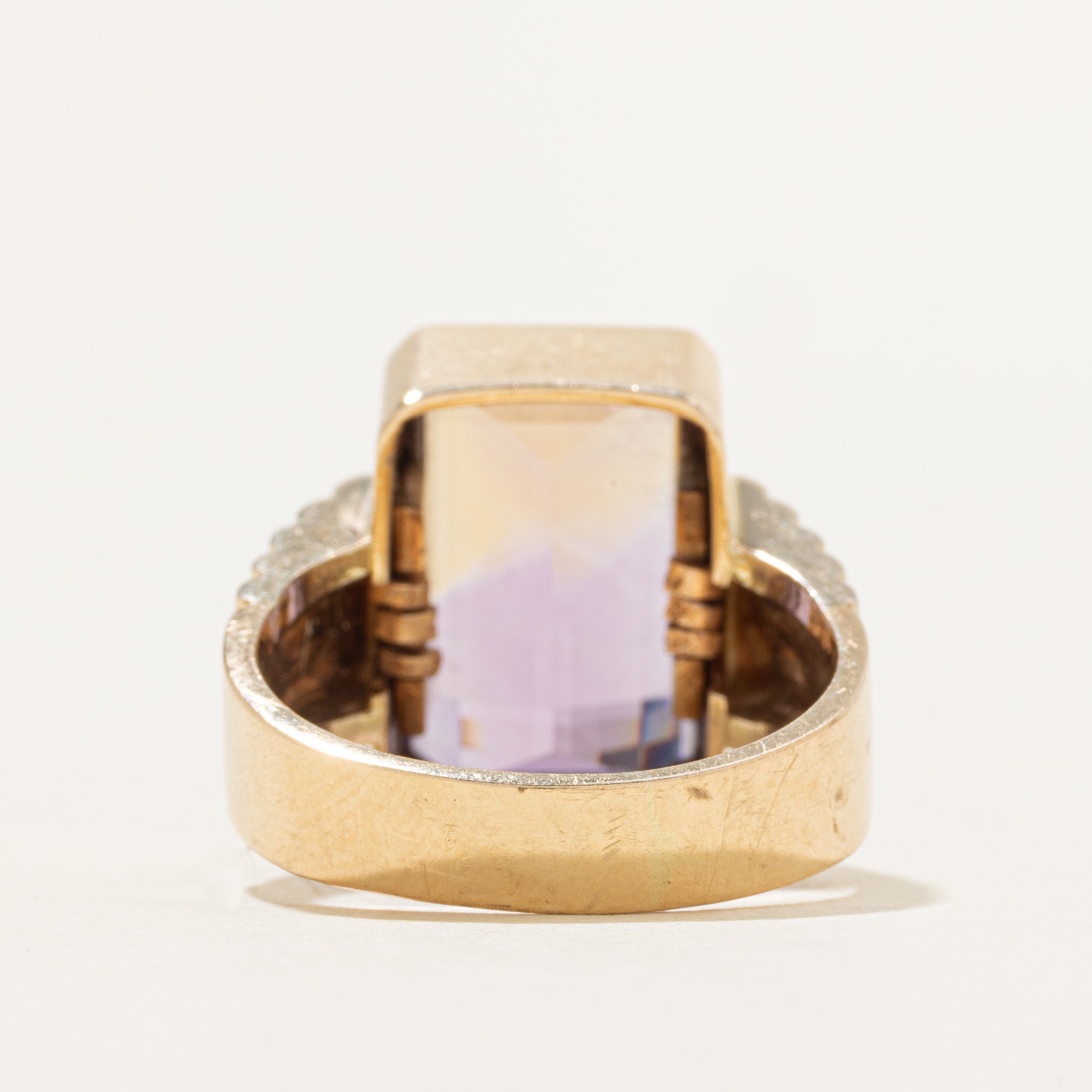 Bezel Set Amethyst Fluted Cocktail Ring | 8.60ct | SZ 9.5