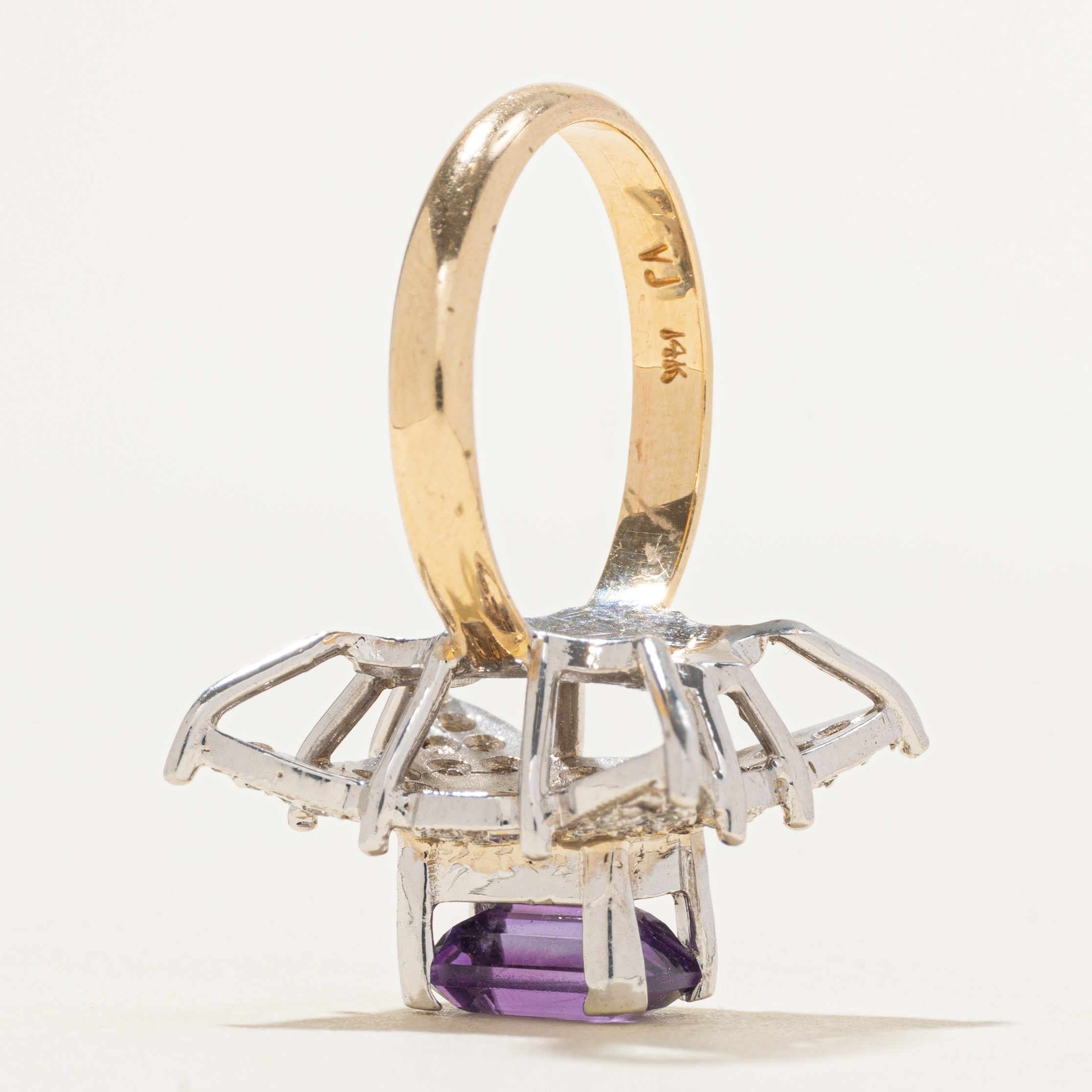 Amethyst & Diamond Floral Cocktail Ring | 1.43ct, 0.32ctw | SZ 7