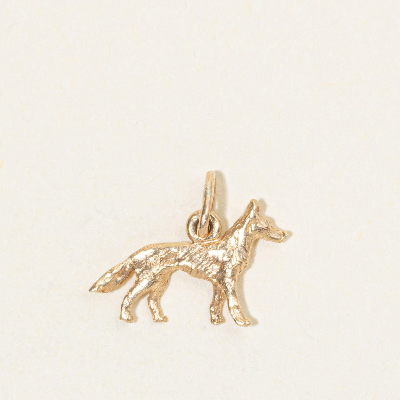 10k Yellow Gold Wolf Charm