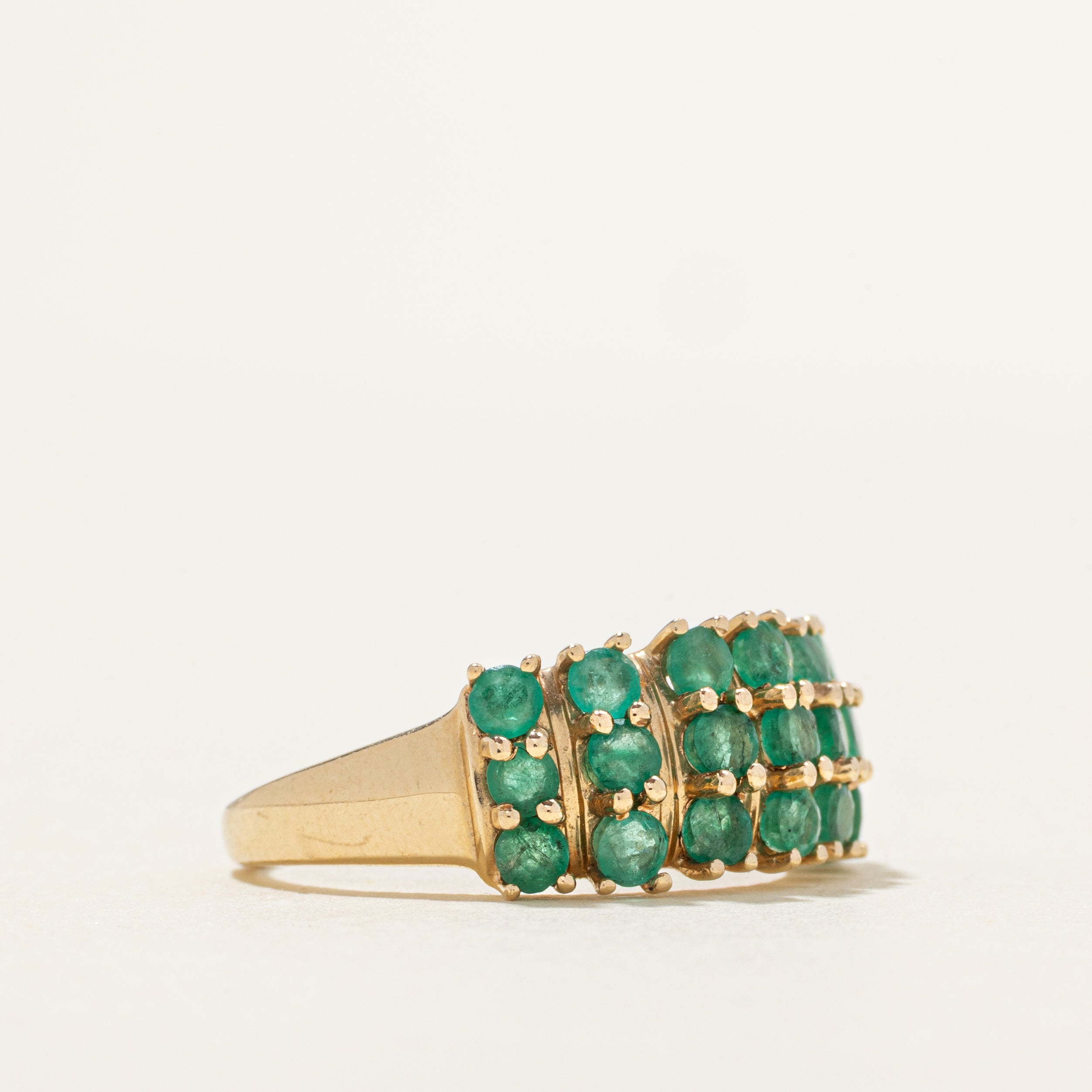 Multi Column Emerald Ring | 0.96ctw | SZ 7