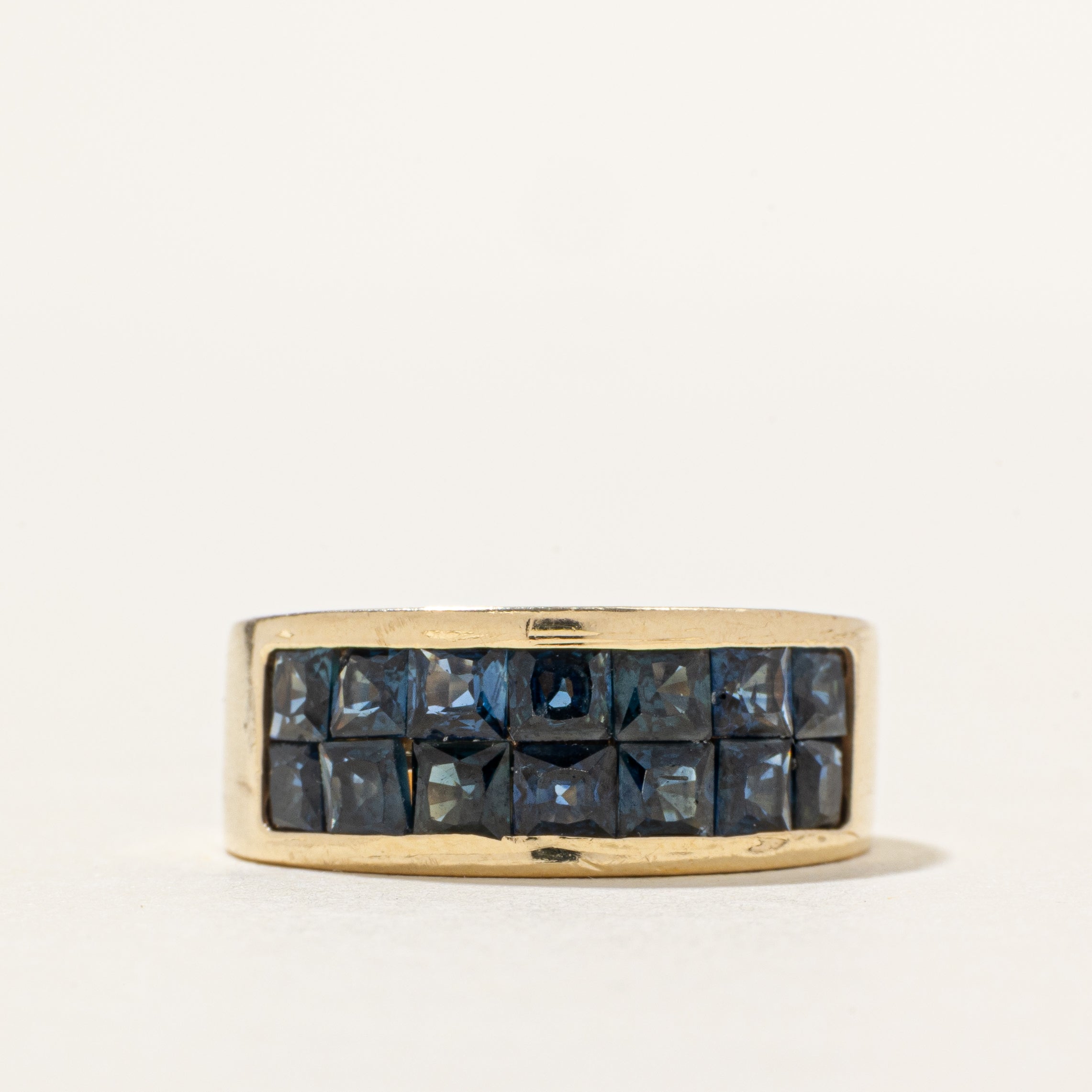 Radiant Cut Sapphire Grid Band | 2.80ctw | SZ 5.5