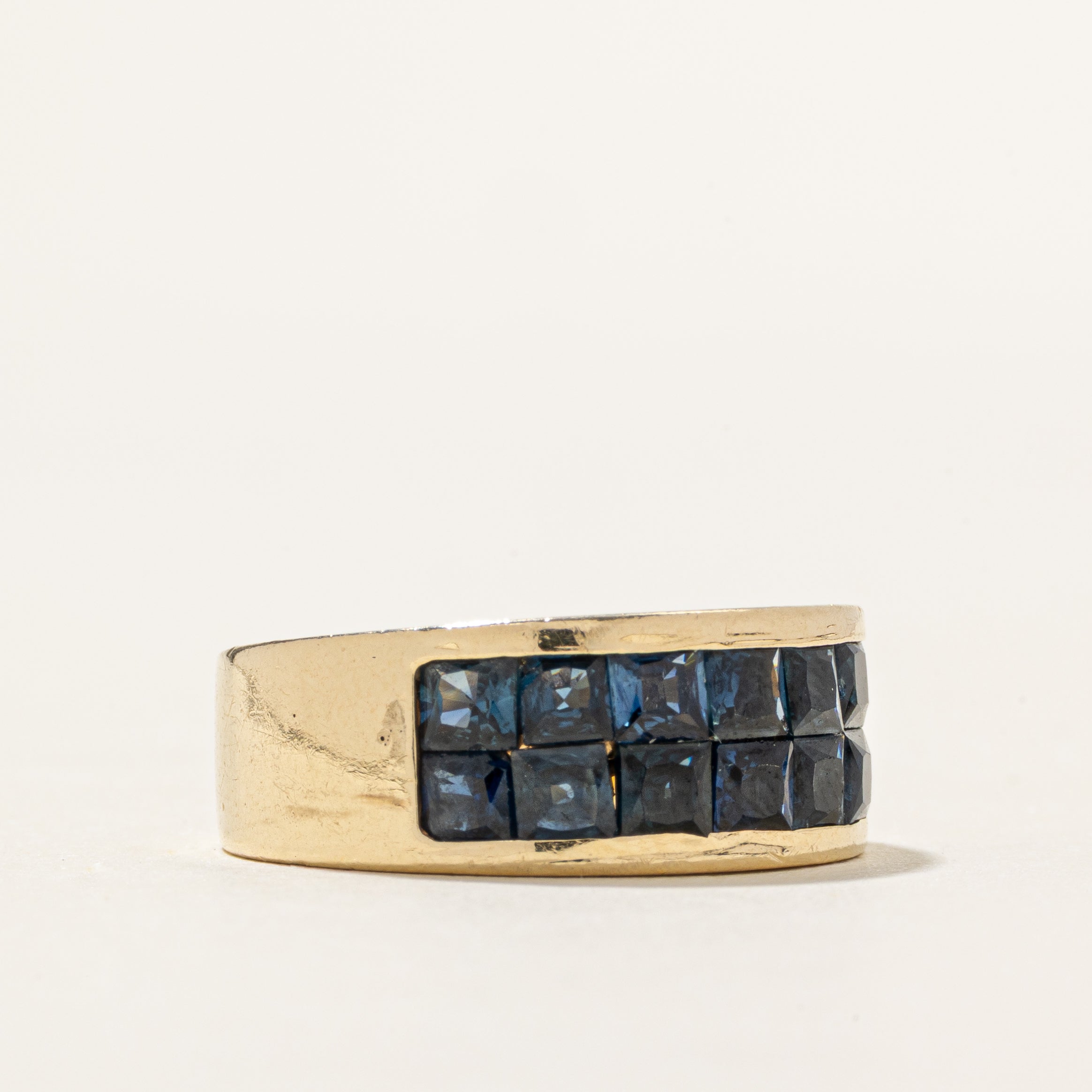 Radiant Cut Sapphire Grid Band | 2.80ctw | SZ 5.5