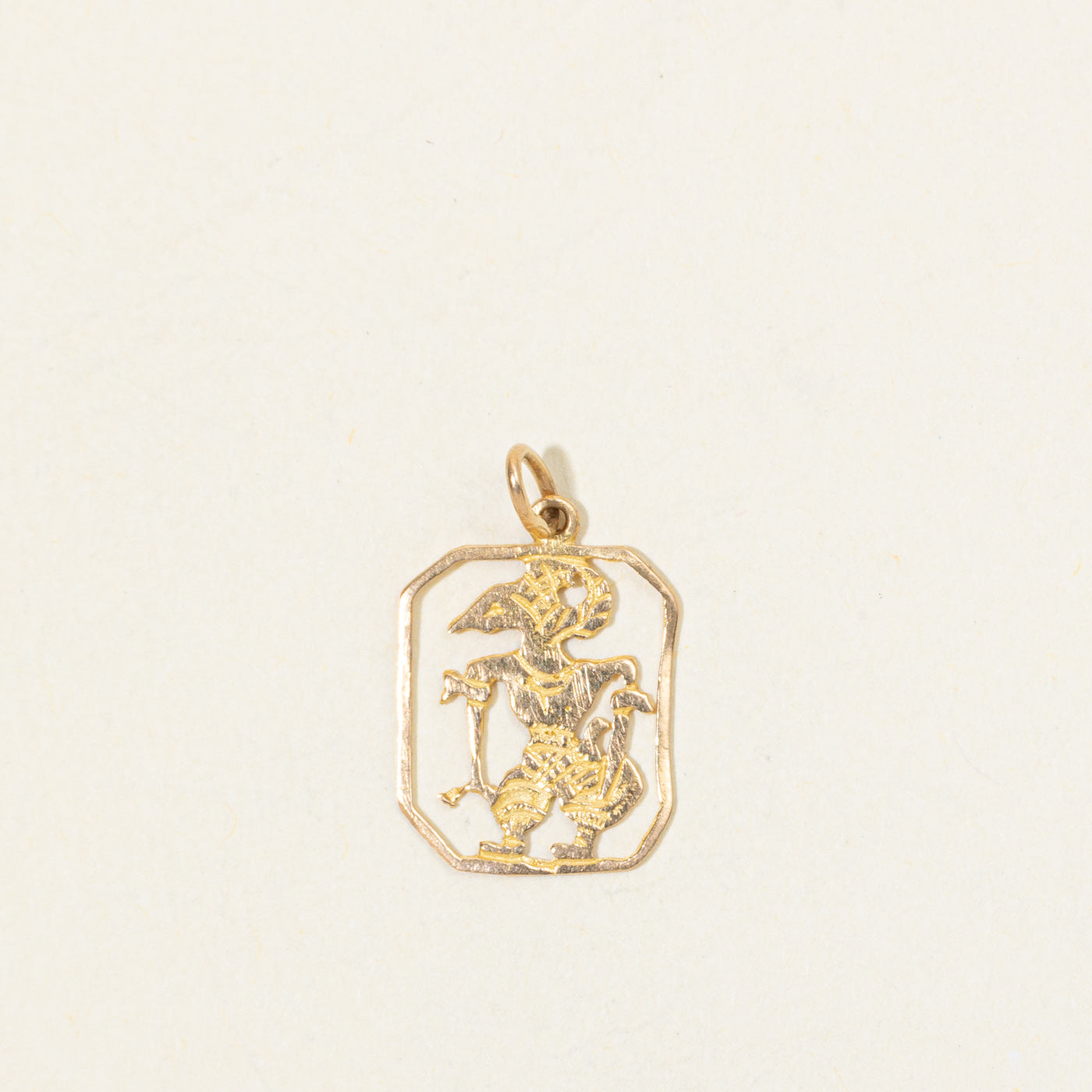 18k Yellow Gold Folk Art Charm