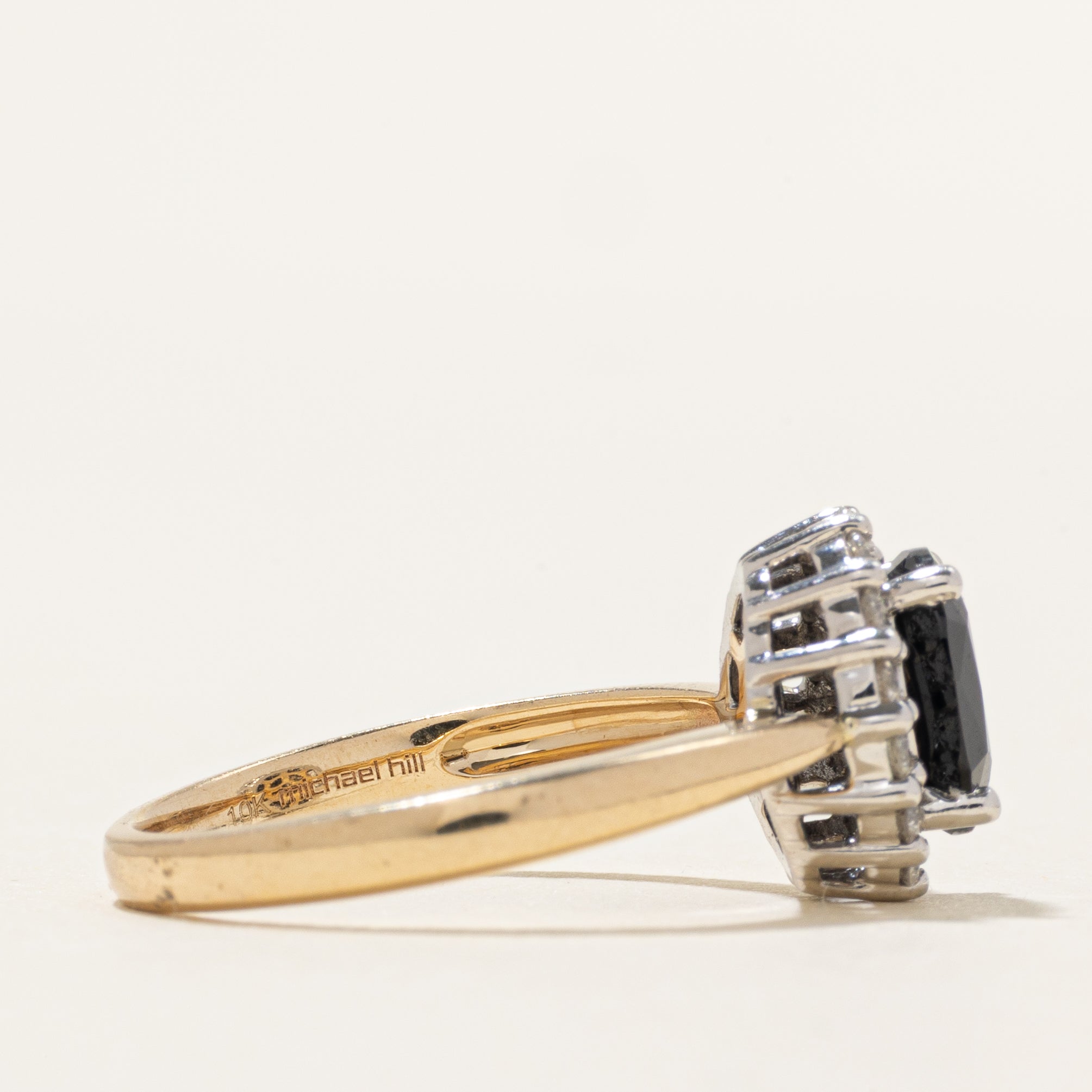 Oval Cut Sapphire & Diamond Halo Ring | 1.21ct, 0.14ctw | SZ 7.5