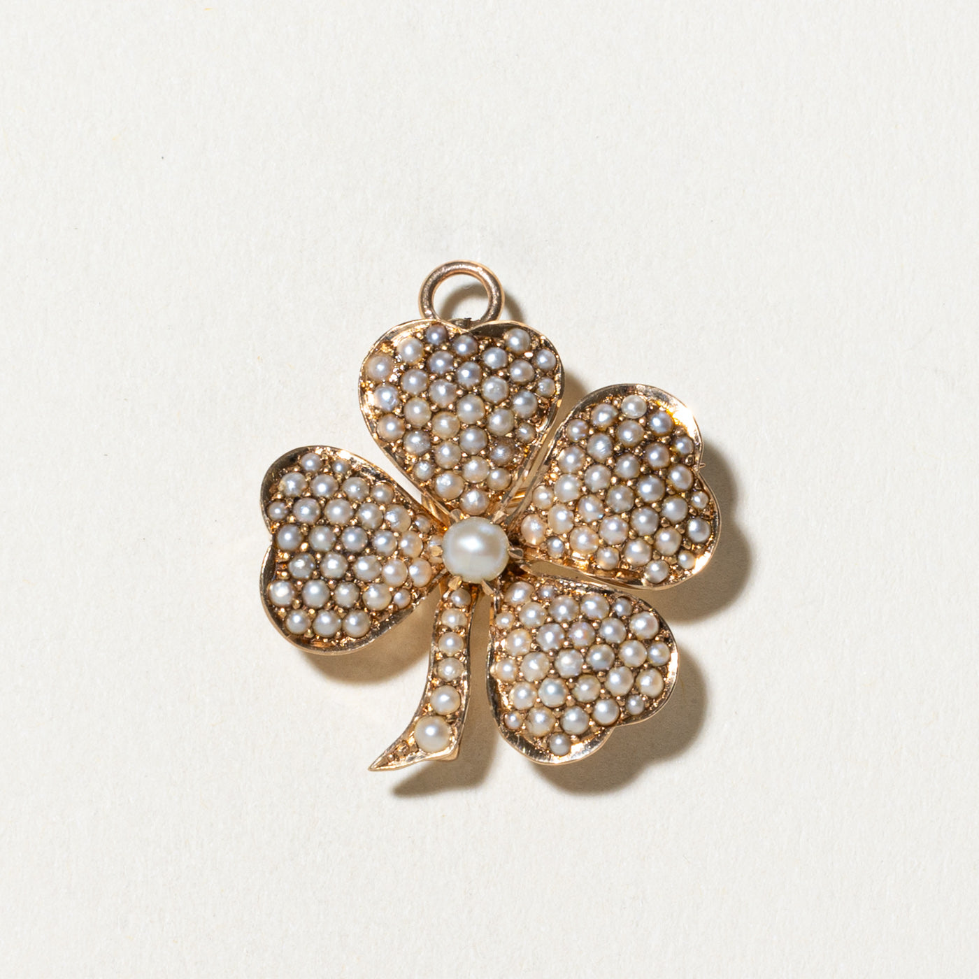 Edwardian Four Leaf Clover Pendant Brooch