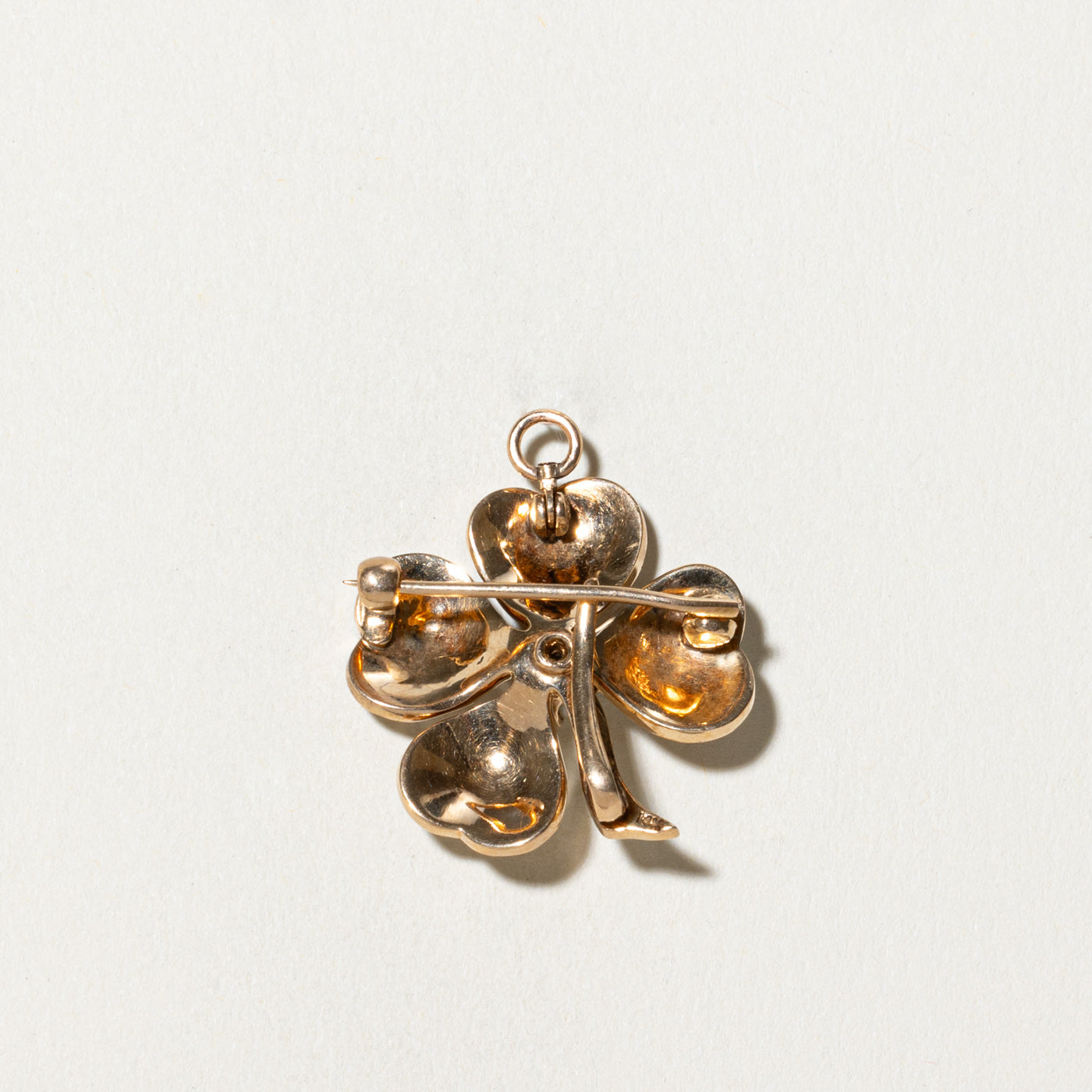 Edwardian Four Leaf Clover Pendant Brooch