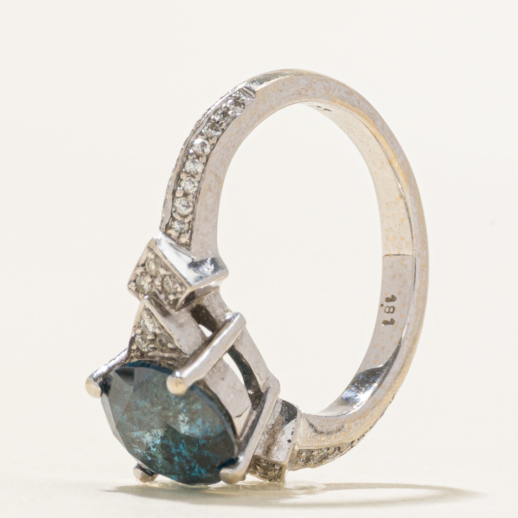 Basket Set Blue & White Diamond Ring | 1.73ctw | SZ 4.25