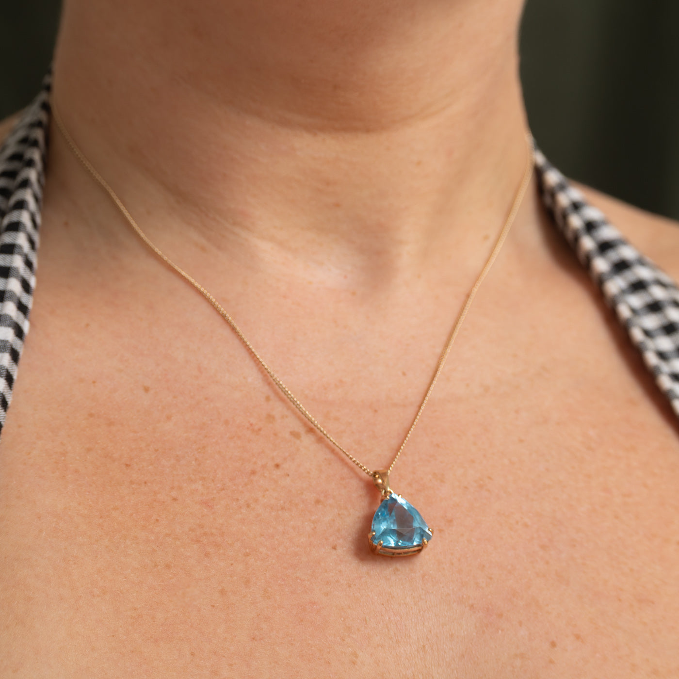 Trillion Cut Blue Topaz Pendant | 9.16ct