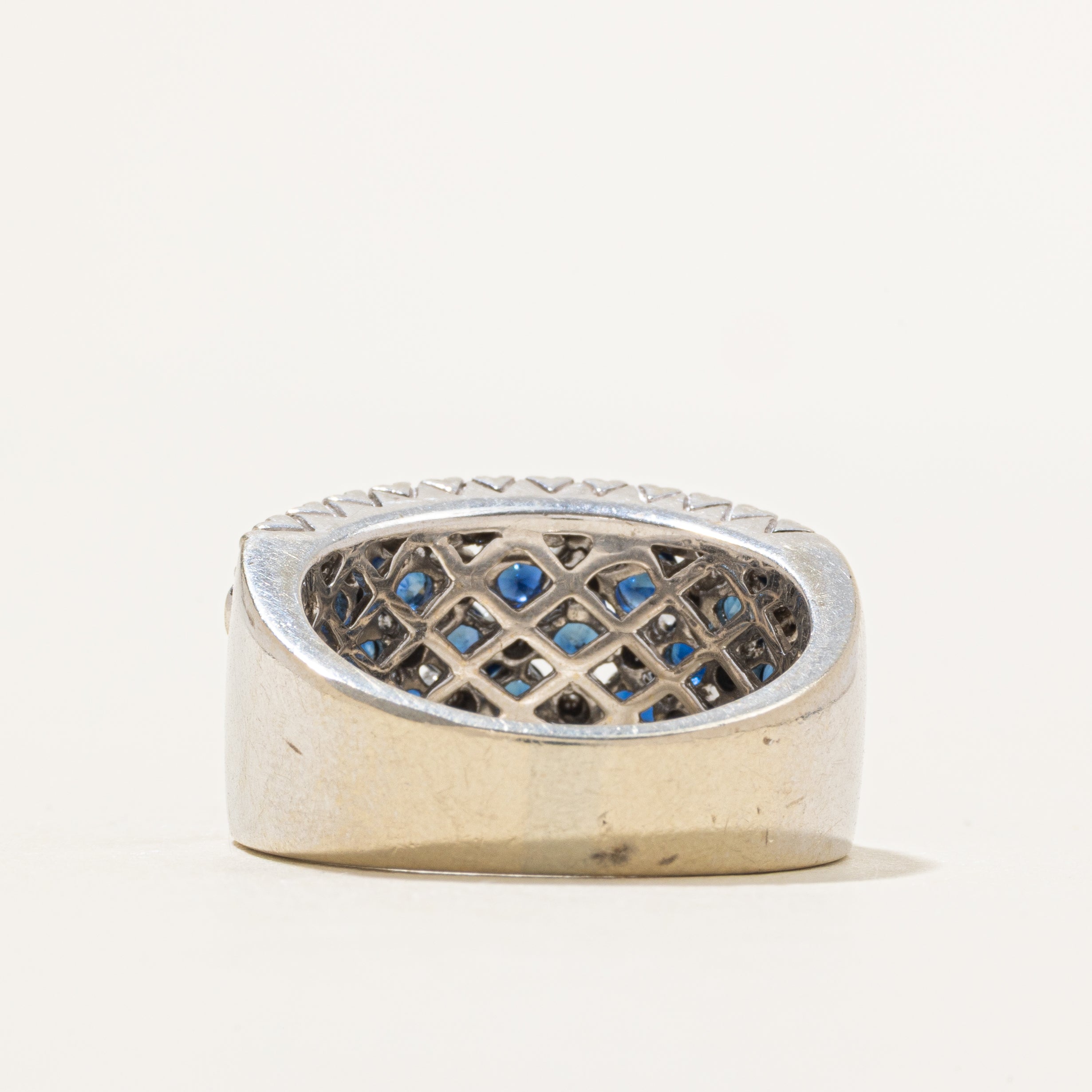 Sapphire & Diamond Grid Ring | 2.56ctw, 0.43ctw | SZ 7.75