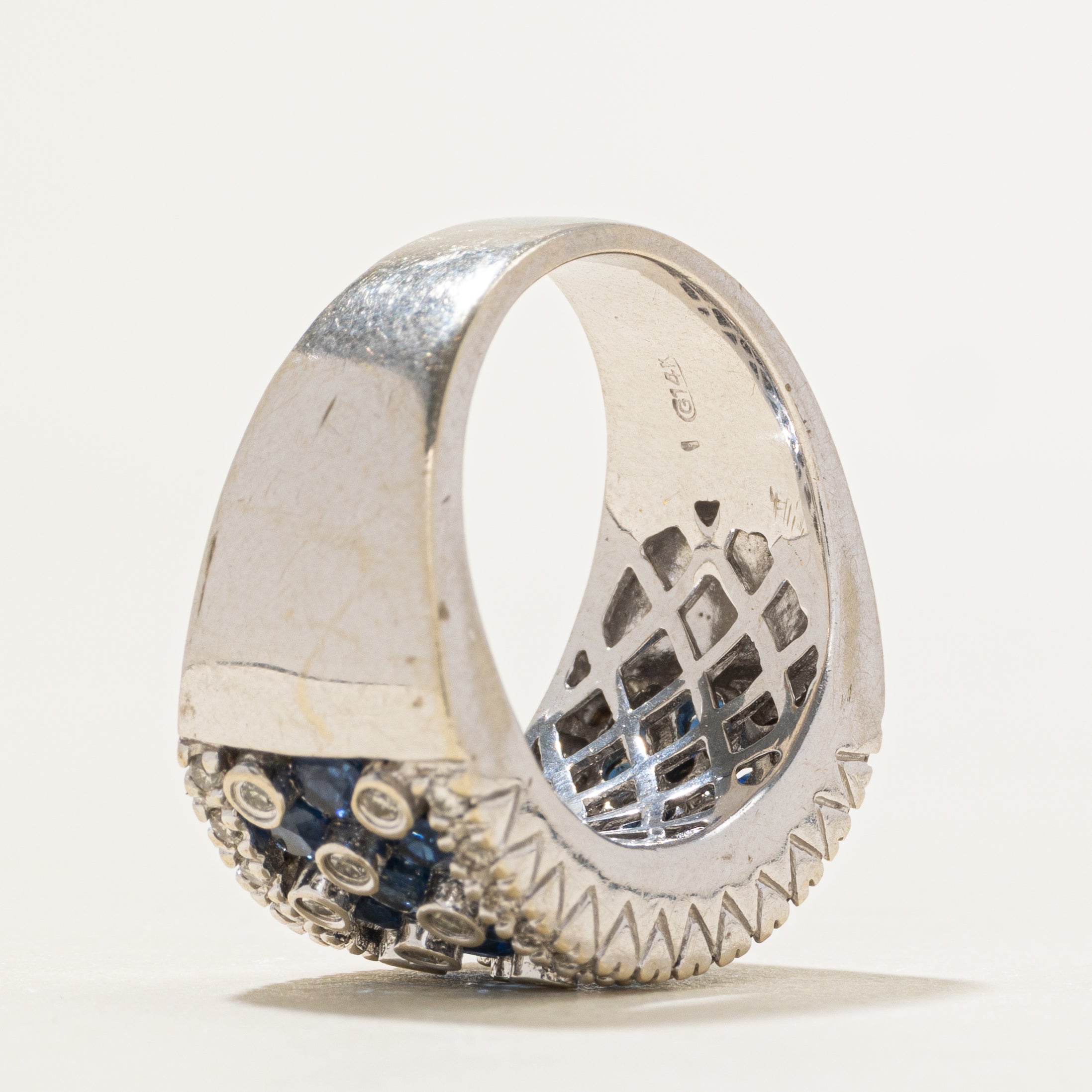 Sapphire & Diamond Grid Ring | 2.56ctw, 0.43ctw | SZ 7.75