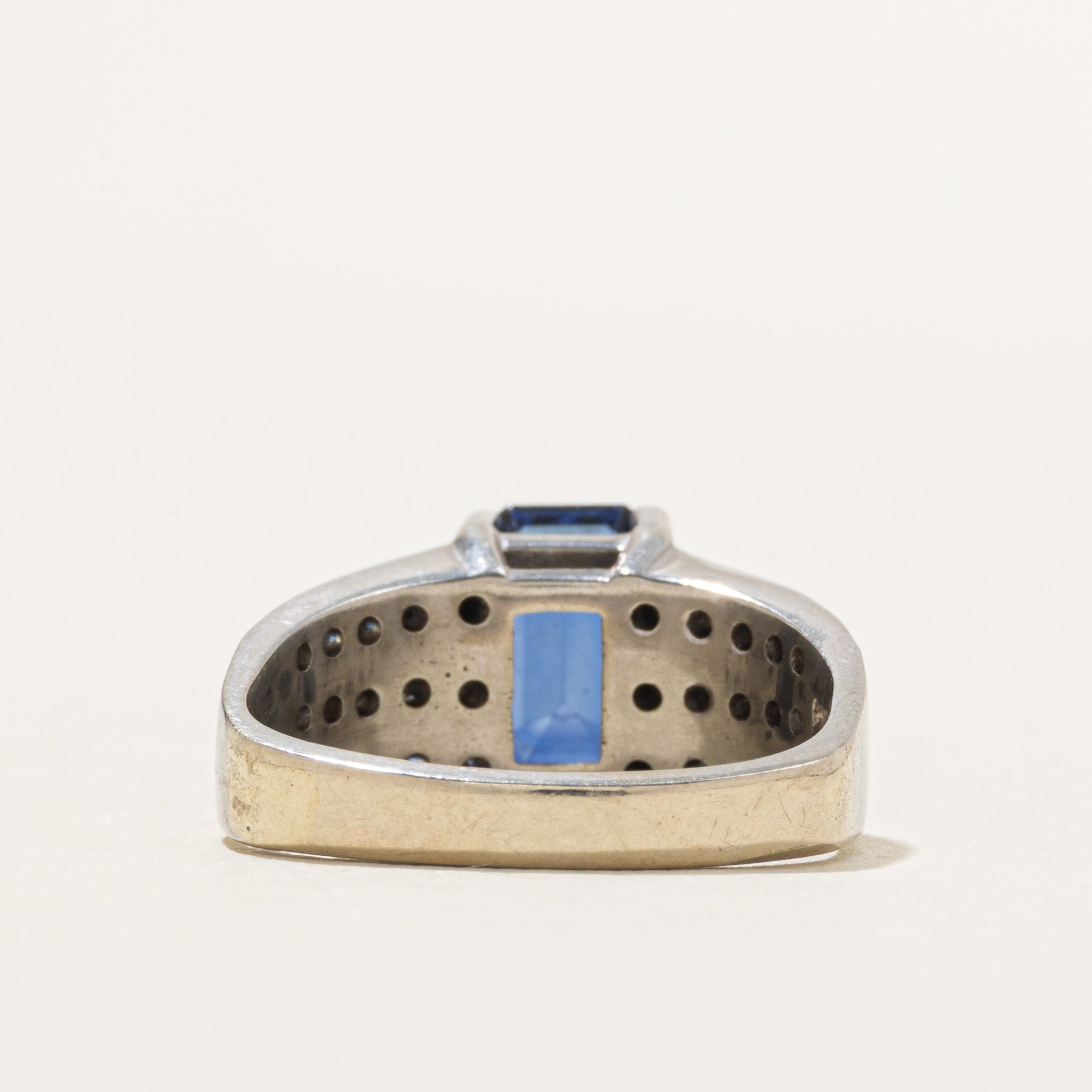 White Gold Sapphire & Diamond Euro Shank Ring | 1.48ct, 0.57ctw | SZ 6.25
