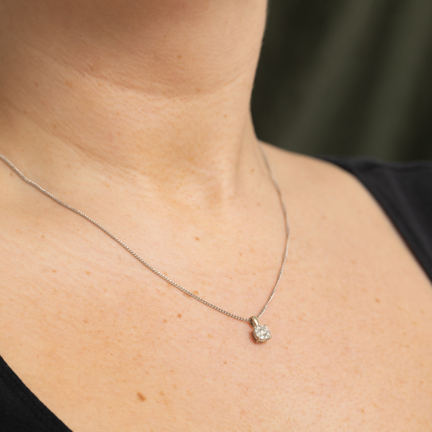 14K Illusion Set Diamond Pendant