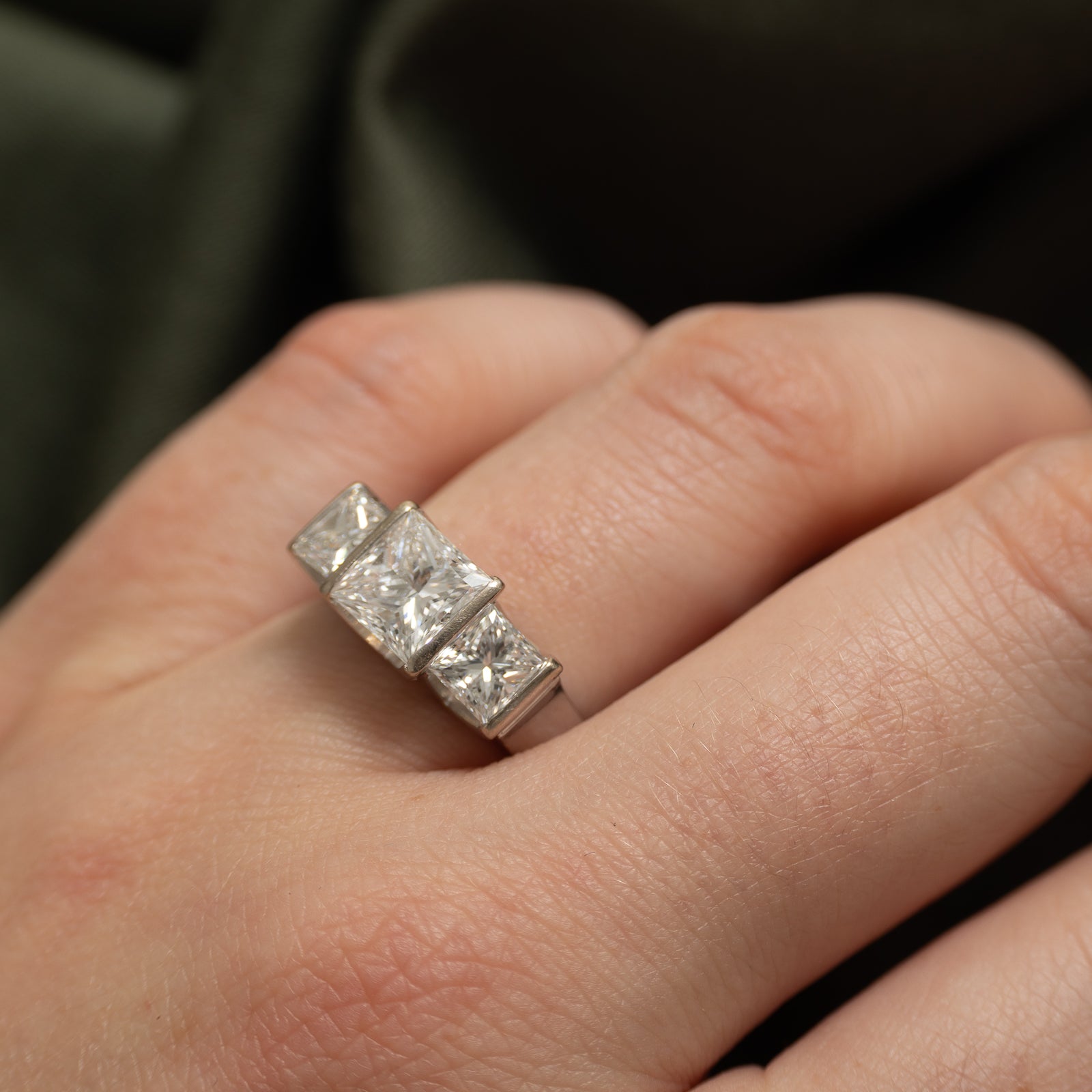 3.14ctw GIA-graded Natural Diamond Ring | GIA 1.71ct, GIA 0.72ct, GIA 0.71ct | SZ 6.25