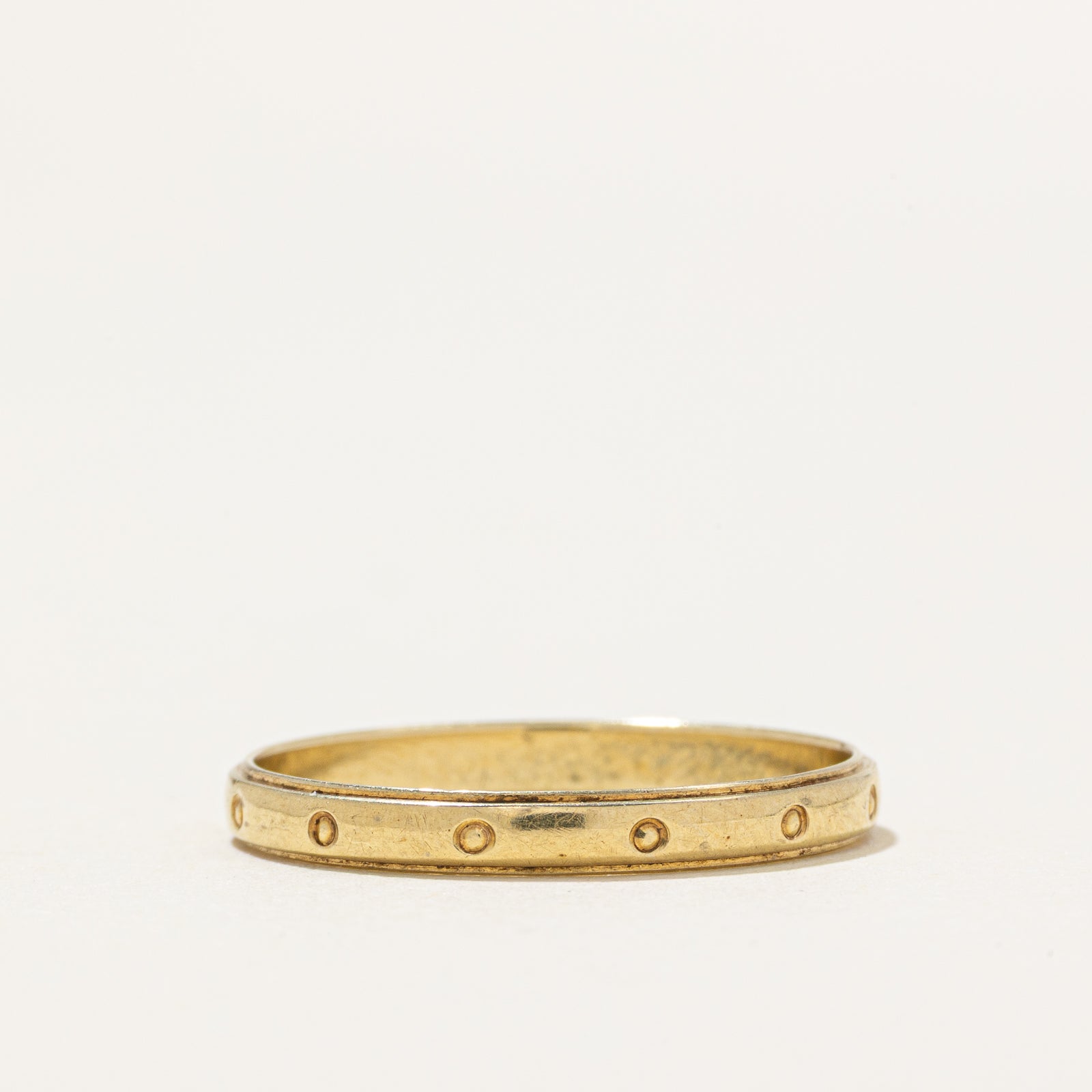 14k Yellow Gold Engraved Thin Band | 2.35mm | SZ 6.75