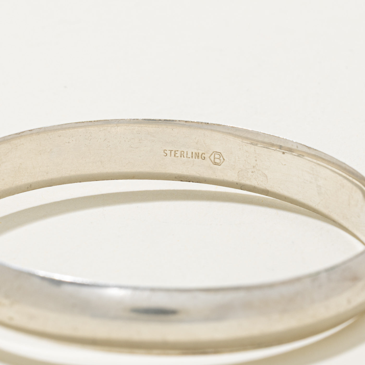 Sterling Silver Floral Engraved Bangle Bracelet | 7"