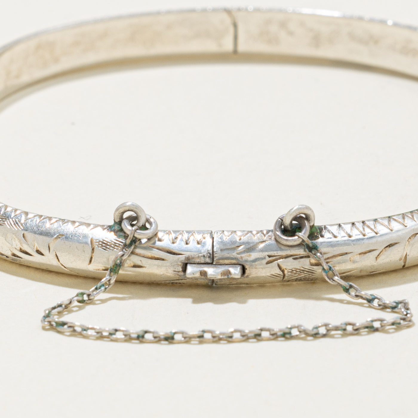 Sterling Silver Engraved Bangle Bracelet | 7"