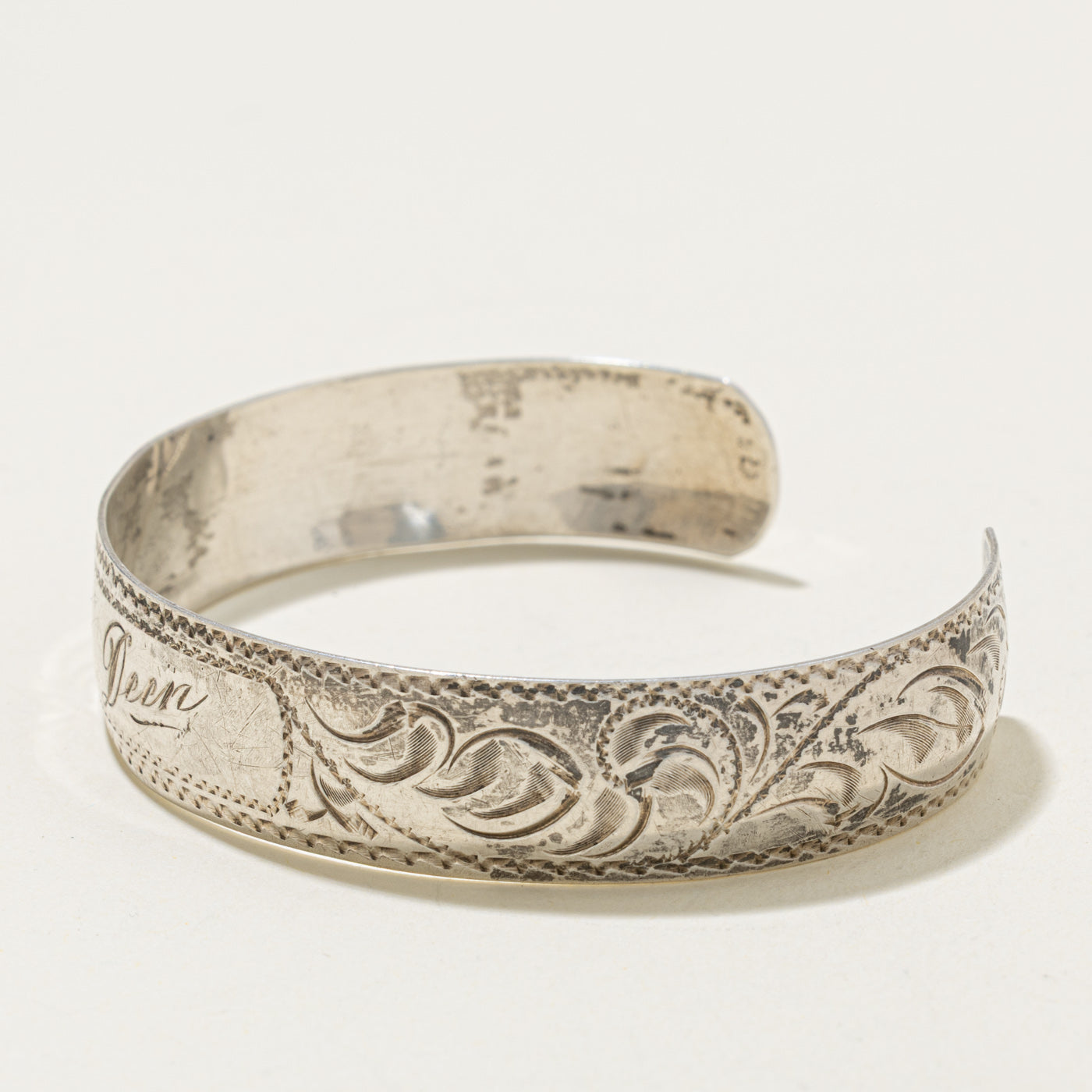 Sterling Silver "Deen" Engraved Engraved Bracelet | 6"