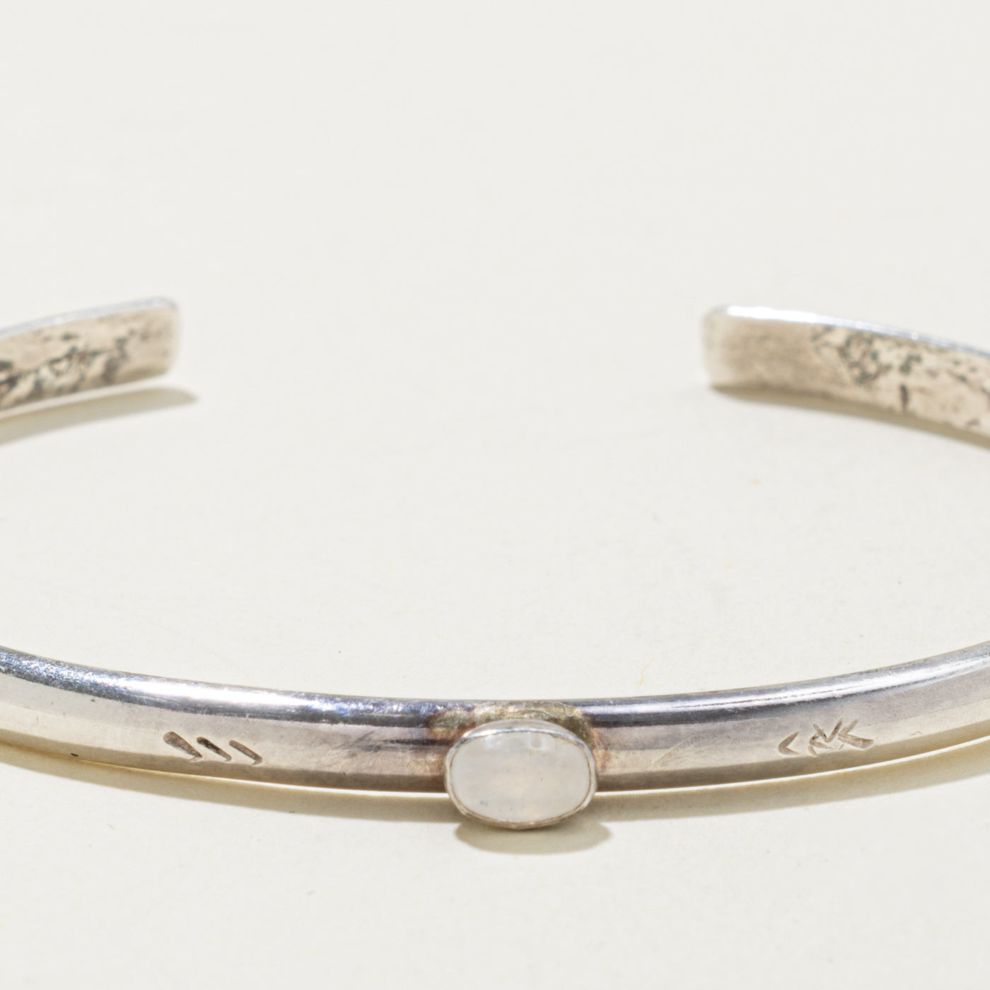 Sterling Silver Moonstone Cuff Bracelet | 0.30ct | 6"