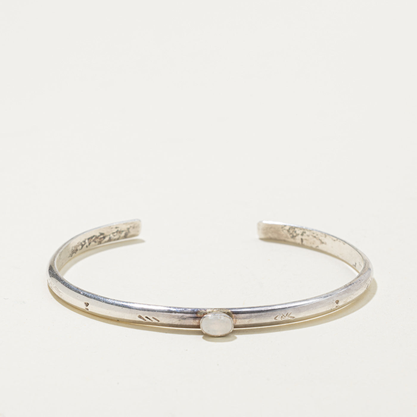 Sterling Silver Moonstone Cuff Bracelet | 0.30ct | 6"