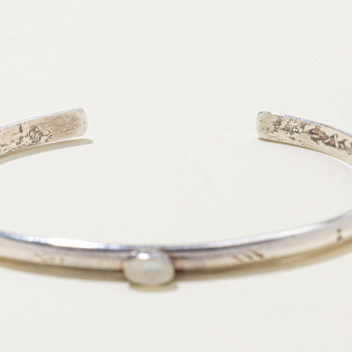 Sterling Silver Moonstone Cuff Bracelet | 0.30ct | 6"