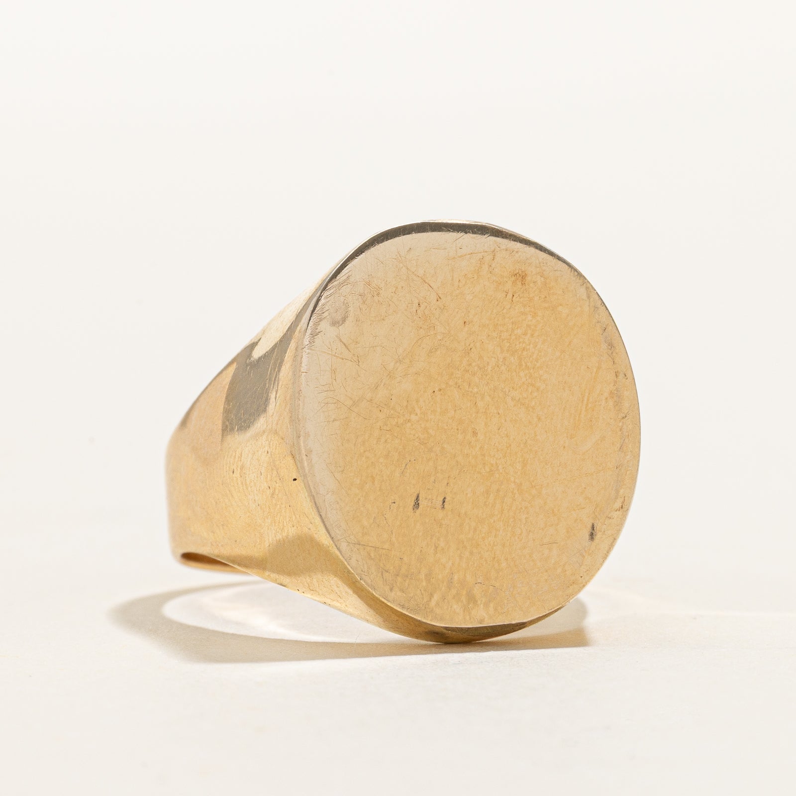 14K Yellow Gold Chunky Signet Ring | SZ 9