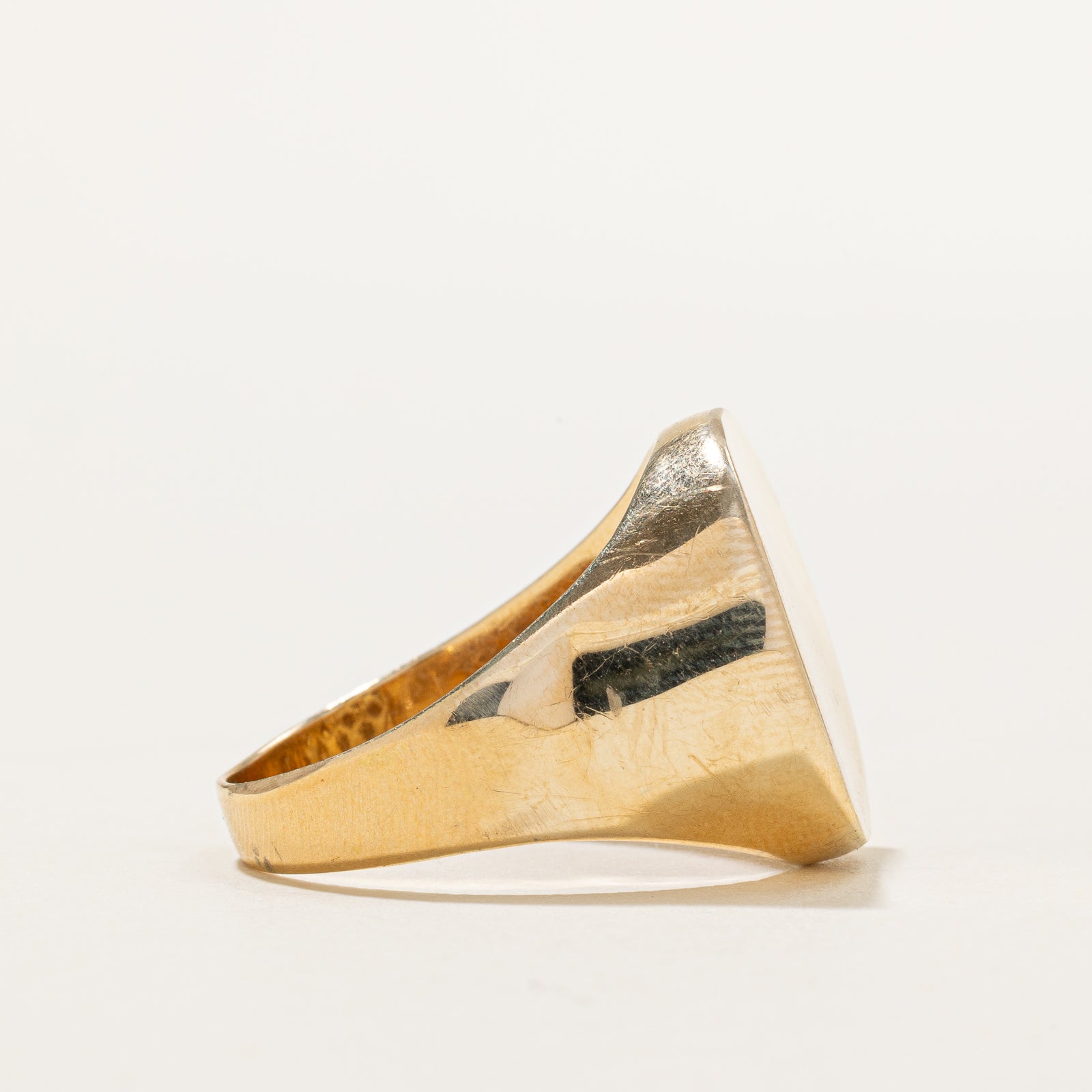 14K Yellow Gold Chunky Signet Ring | SZ 9