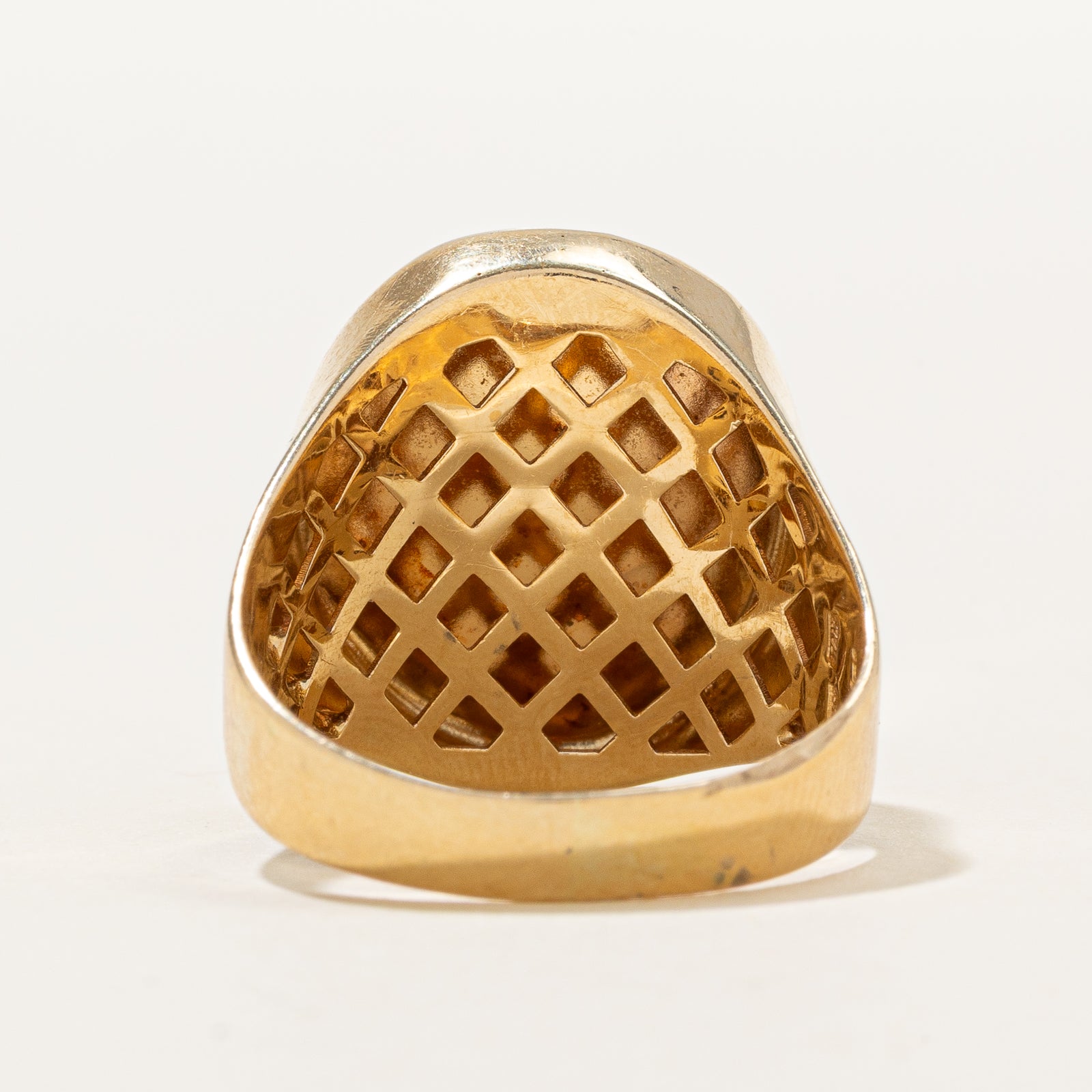 14K Yellow Gold Chunky Signet Ring | SZ 9