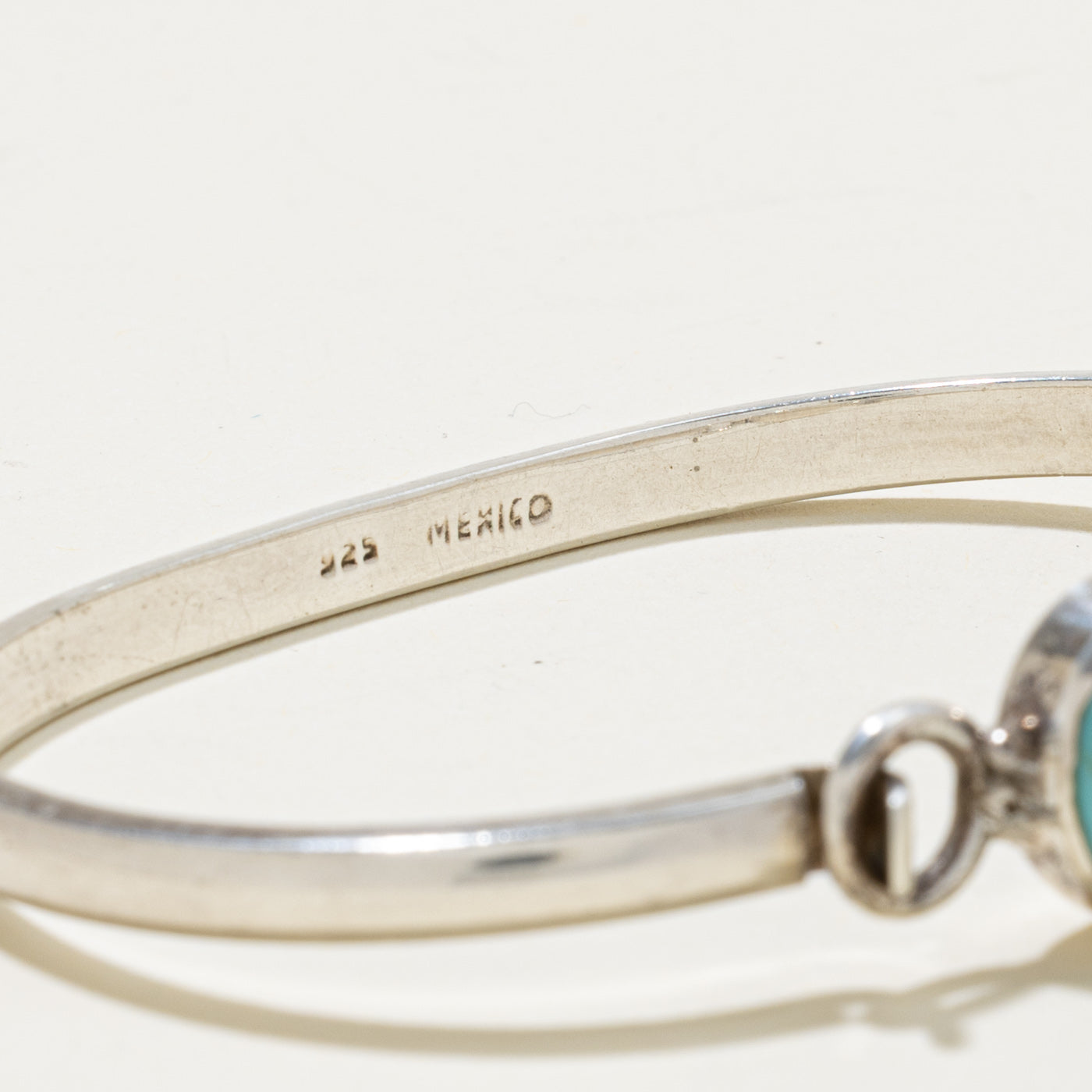 Bezel Set Turquoise Bangle Bracelet | 6ct | 7"