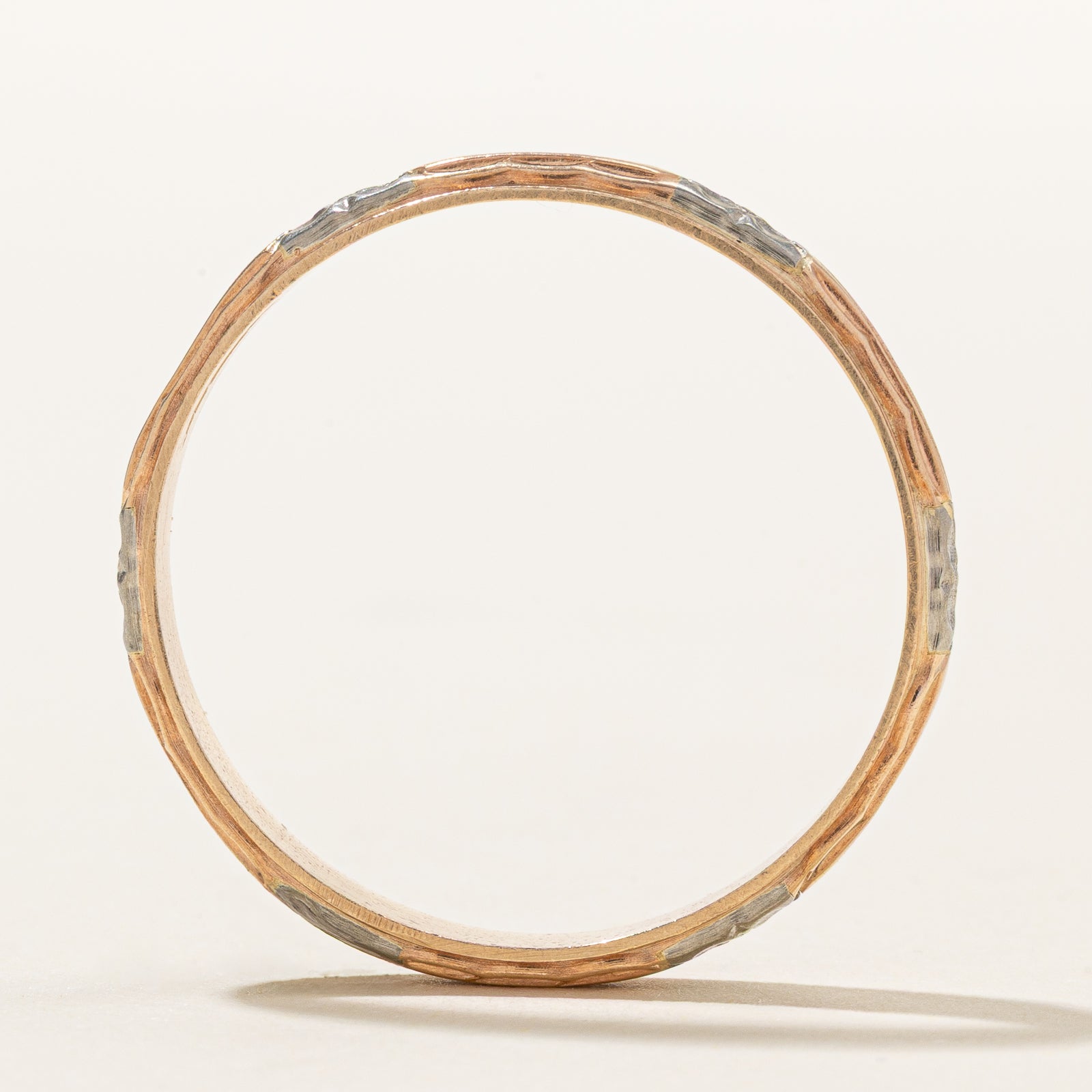 10k Two Tone Gold Floral Band | 3.75mm | SZ 13