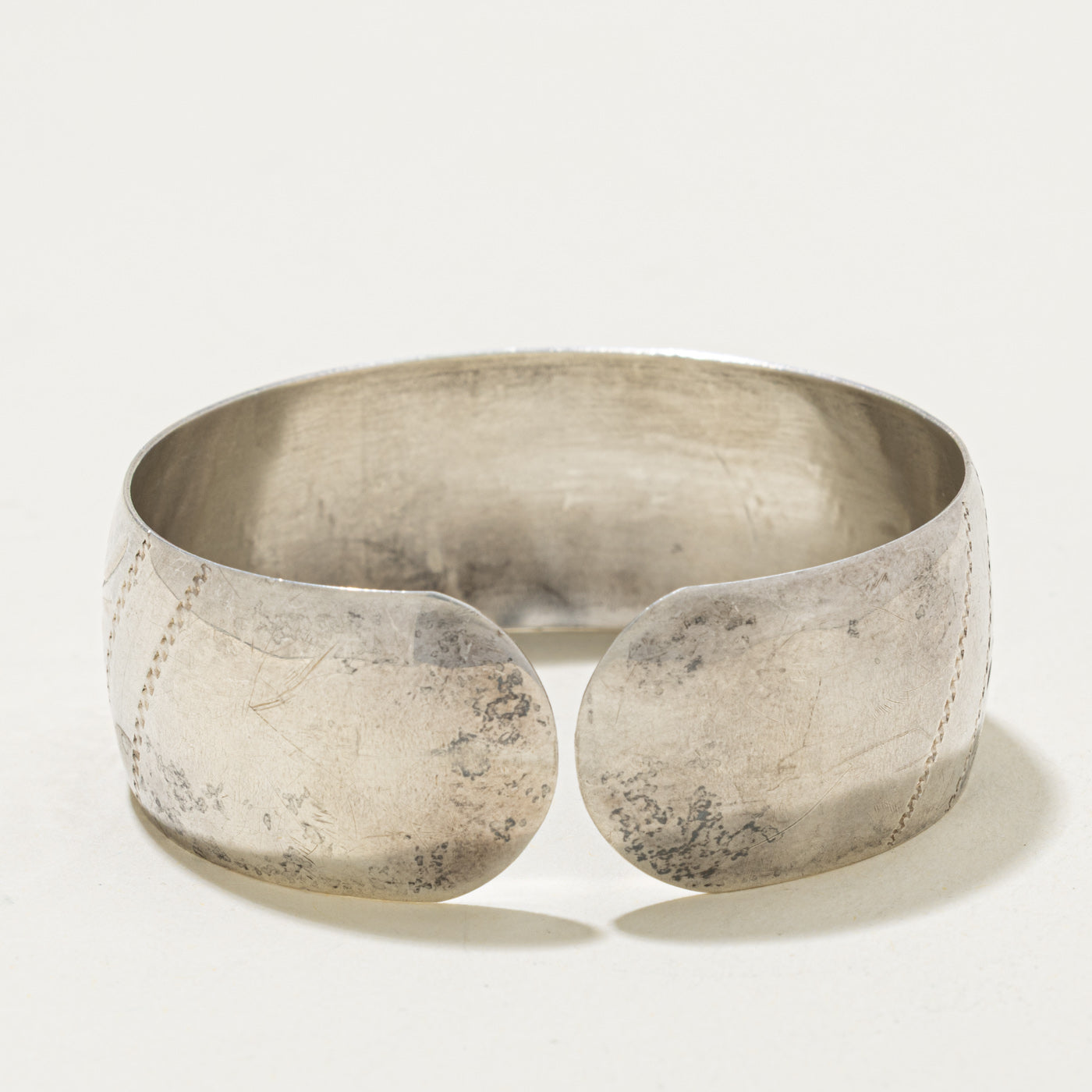 Sterling Silver Floral Engraved Cuff Bracelet | 6"