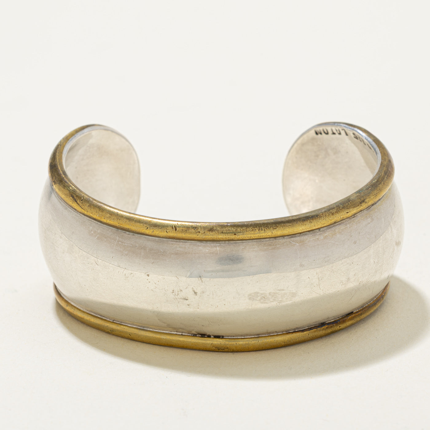 Sterling Silver Cuff Bracelet with Brass Accents | 6"