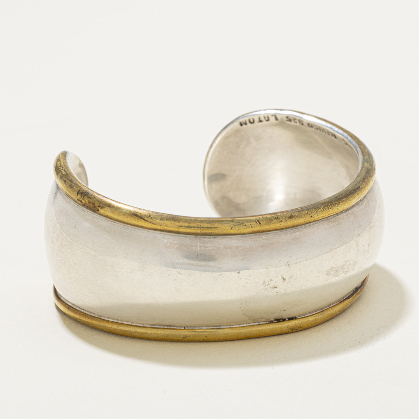 Sterling Silver Cuff Bracelet with Brass Accents | 6"