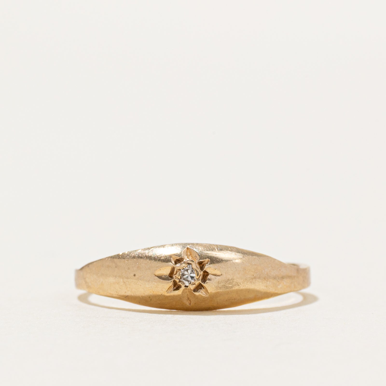 Bague dôme en diamant fin | 0,01 ct | Taille 4,5