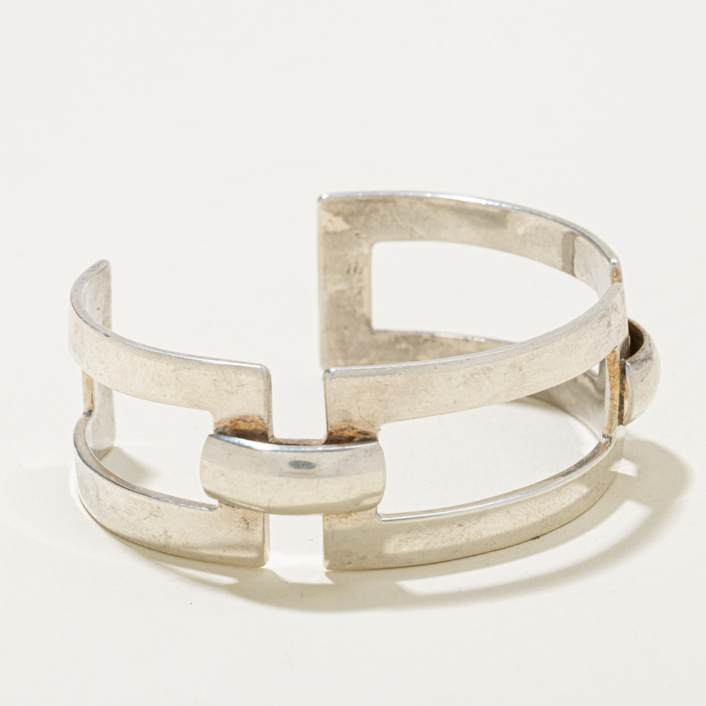 Sterling Silver Openwork Geometric Cuff Bracelet | 5.5"