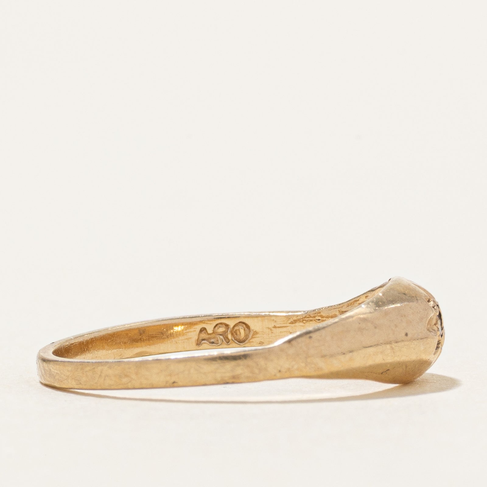 Bague dôme en diamant fin | 0,01 ct | Taille 4,5