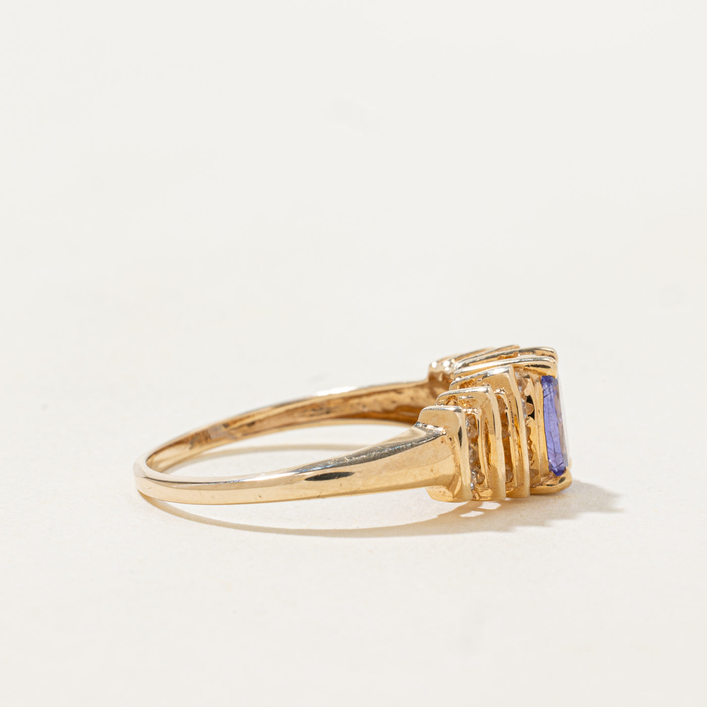 Tanzanite & Diamond Multi Column Ring | 0.6ct, 0.24ctw | SZ 7.0 |