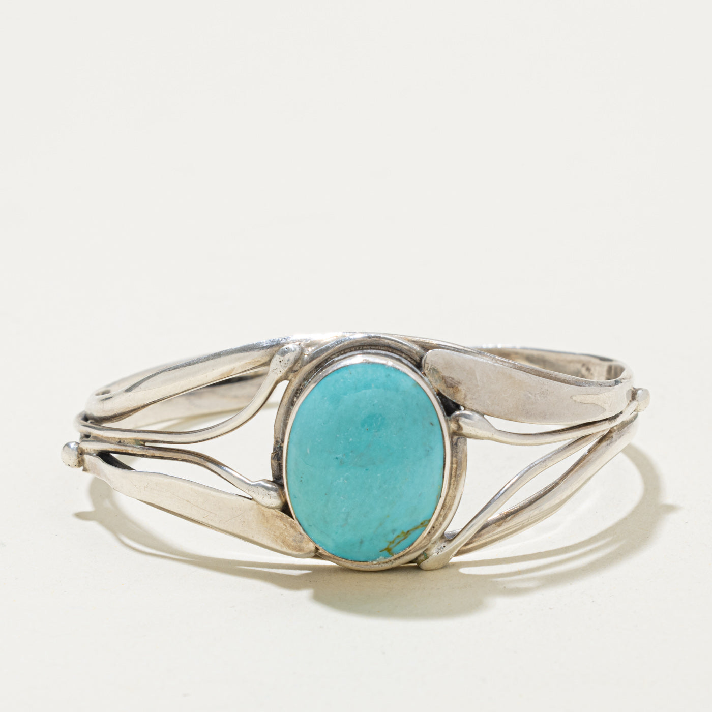 Sterling Silver Bezel Set Turquoise Cuff | 14.00ct | 5.5"