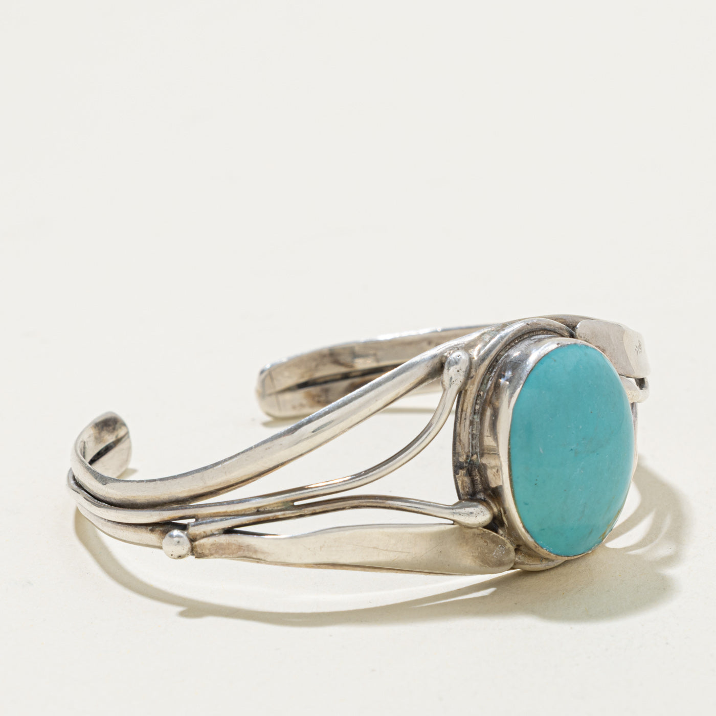 Sterling Silver Bezel Set Turquoise Cuff | 14.00ct | 5.5"