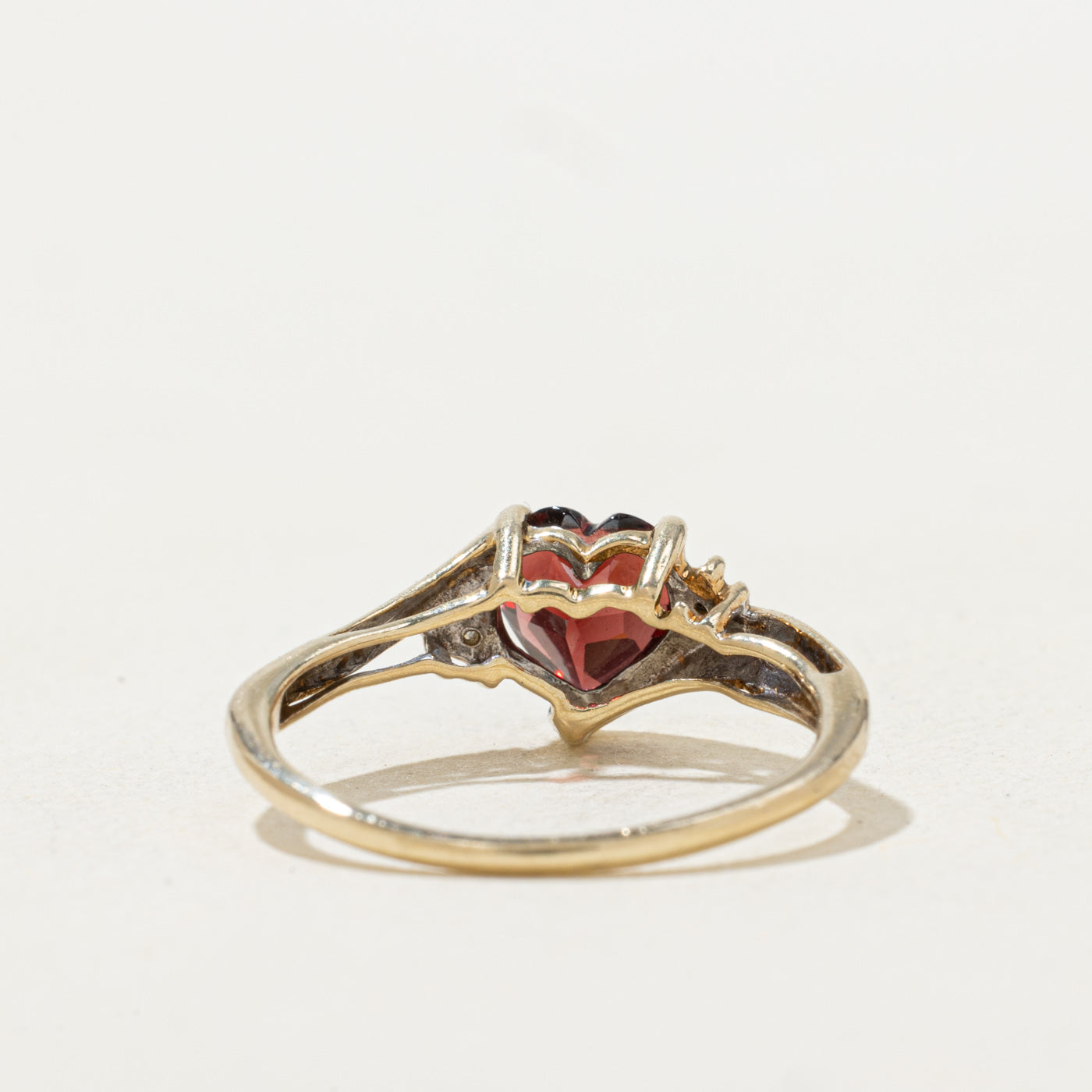 Heart Cut Garnet & Diamond Bypass Ring | 1.06ct, 0.004ctw | SZ 6.25 |