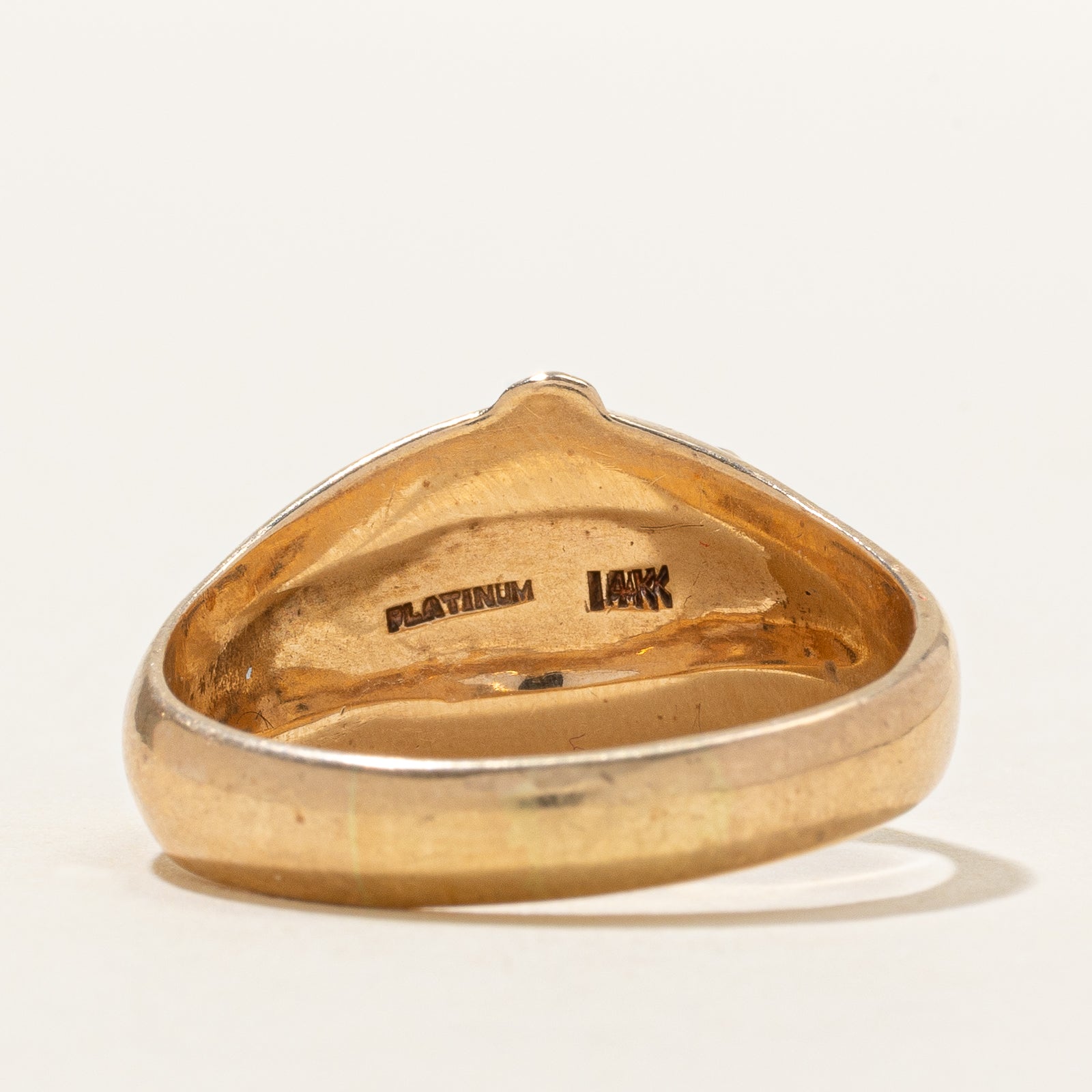 14k Yellow Gold "R" Initial Buckle Ring | SZ 12