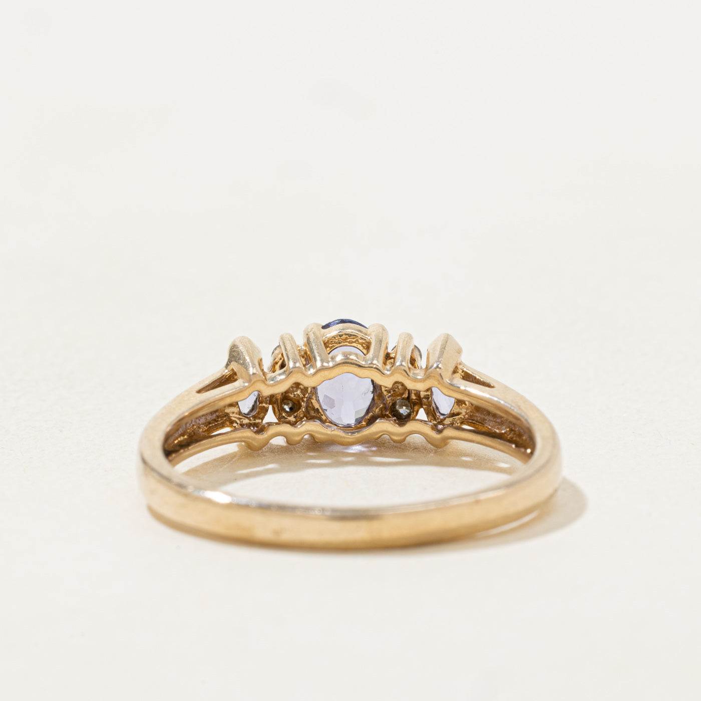 Three Stone Tanzanite & Diamond Ring | 0.7ctw, 0.02ctw | SZ 6.75 |