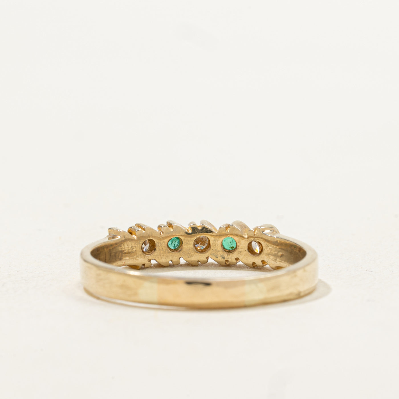 Five Stone Emerald & Diamond Band | 0.1ctw, 0.1ctw | SZ 9.25 |