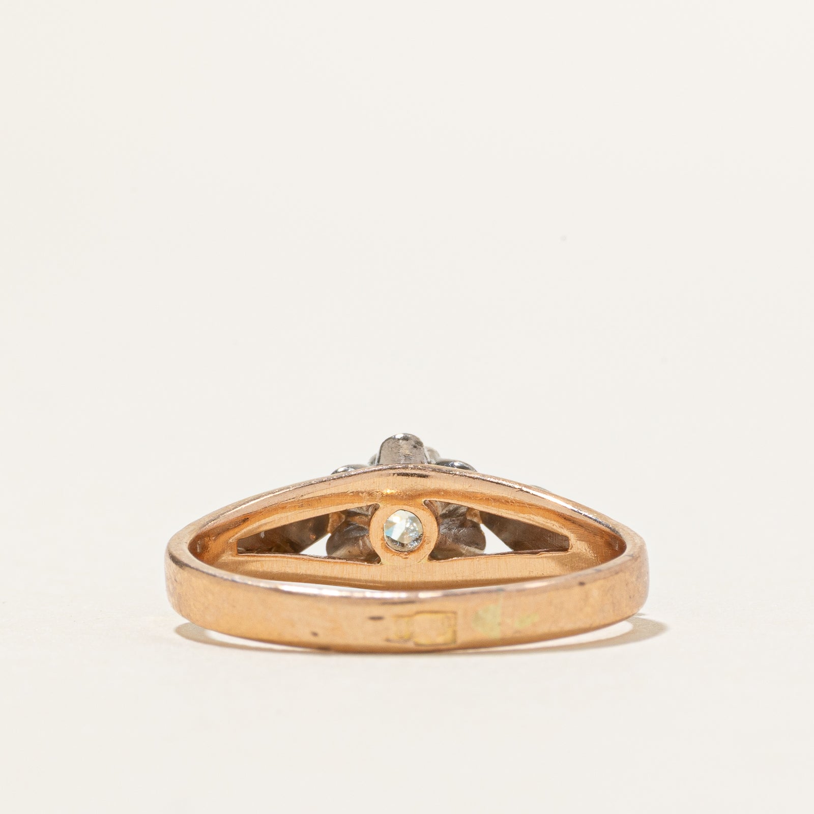 Two Tone Solitaire Diamond Ring | 0.33ct | SZ 6.75