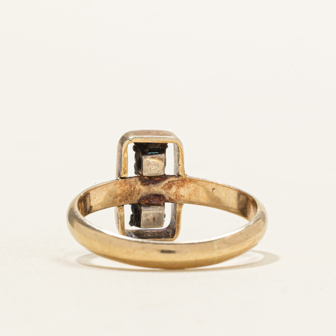 Two Stone Synthetic Sapphire Geometric Ring | 0.15ctw | SZ 6.0