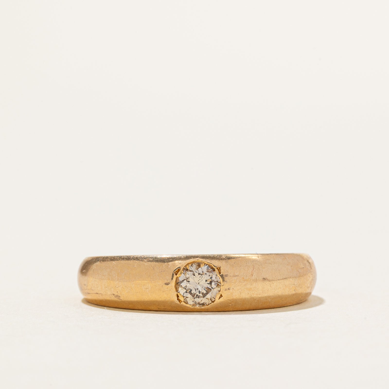 Flush Set Solitaire Diamond Band | 0.30ct | SZ 8.25