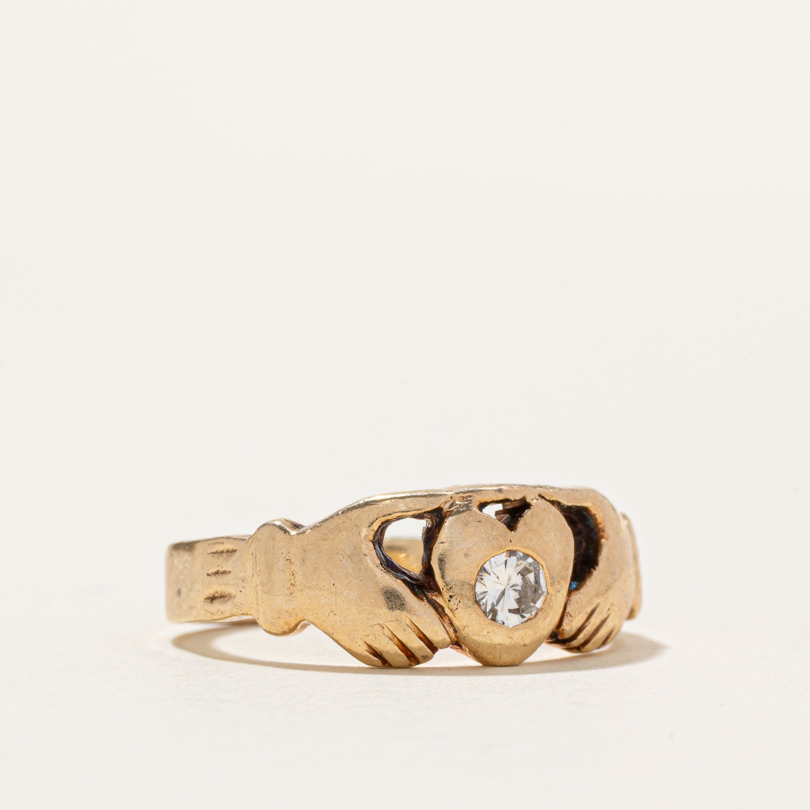 Diamond Claddagh Ring | 0.12ct | SZ 7
