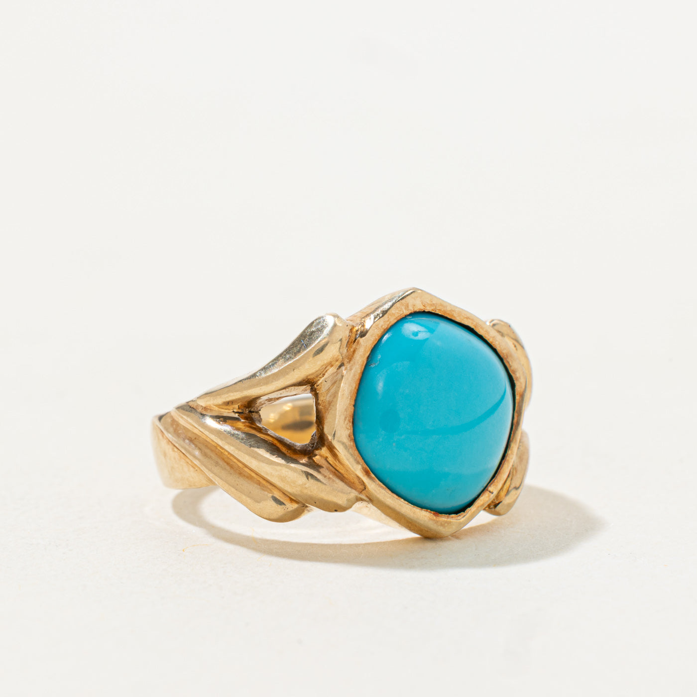 Bezel Set Turquoise Grooved Cocktail Ring | 2.5ct | SZ 5.25 |
